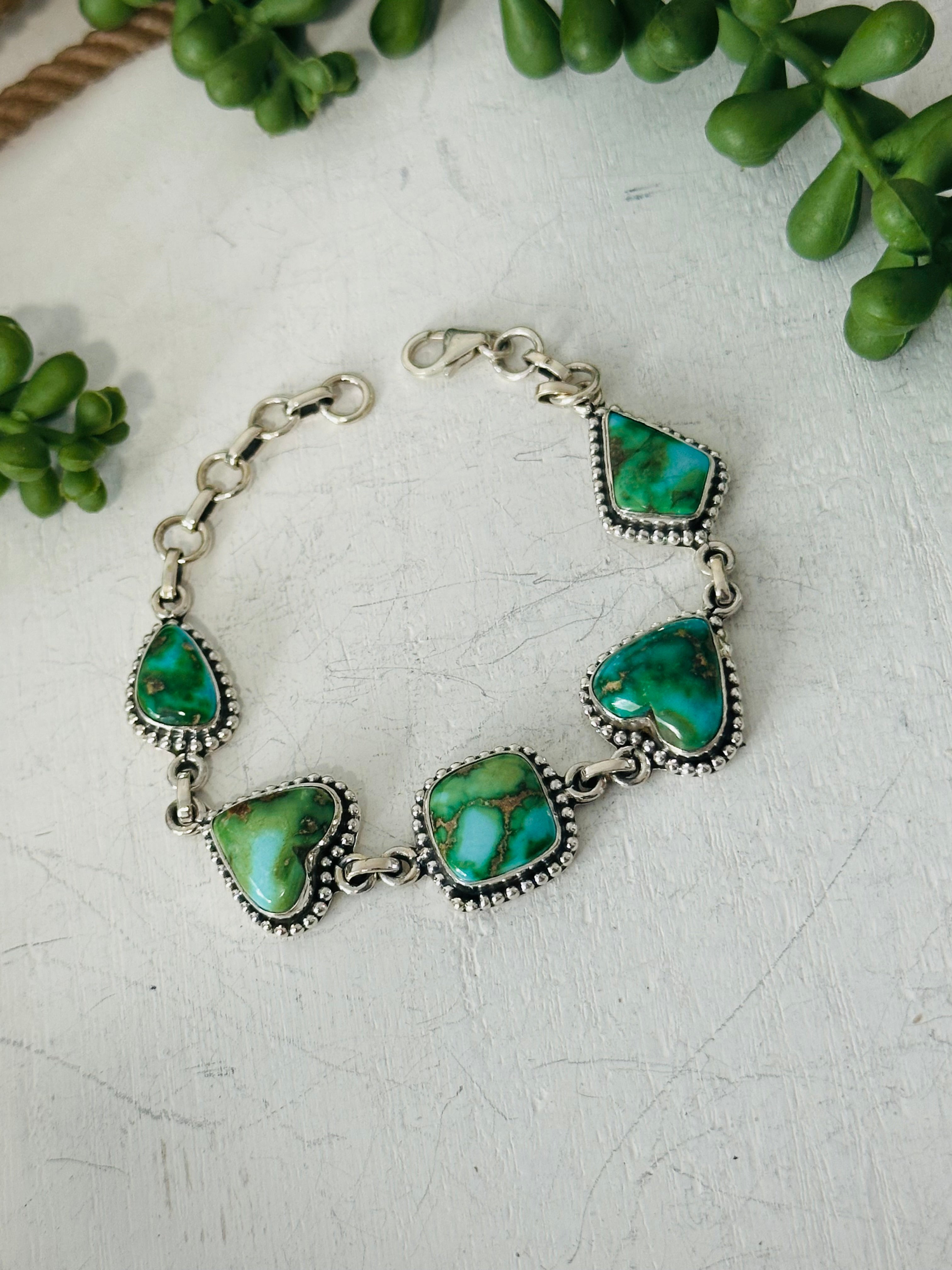 Southwest Made Sonoran Mountain Turquoise & Sterling Silver Bracelet