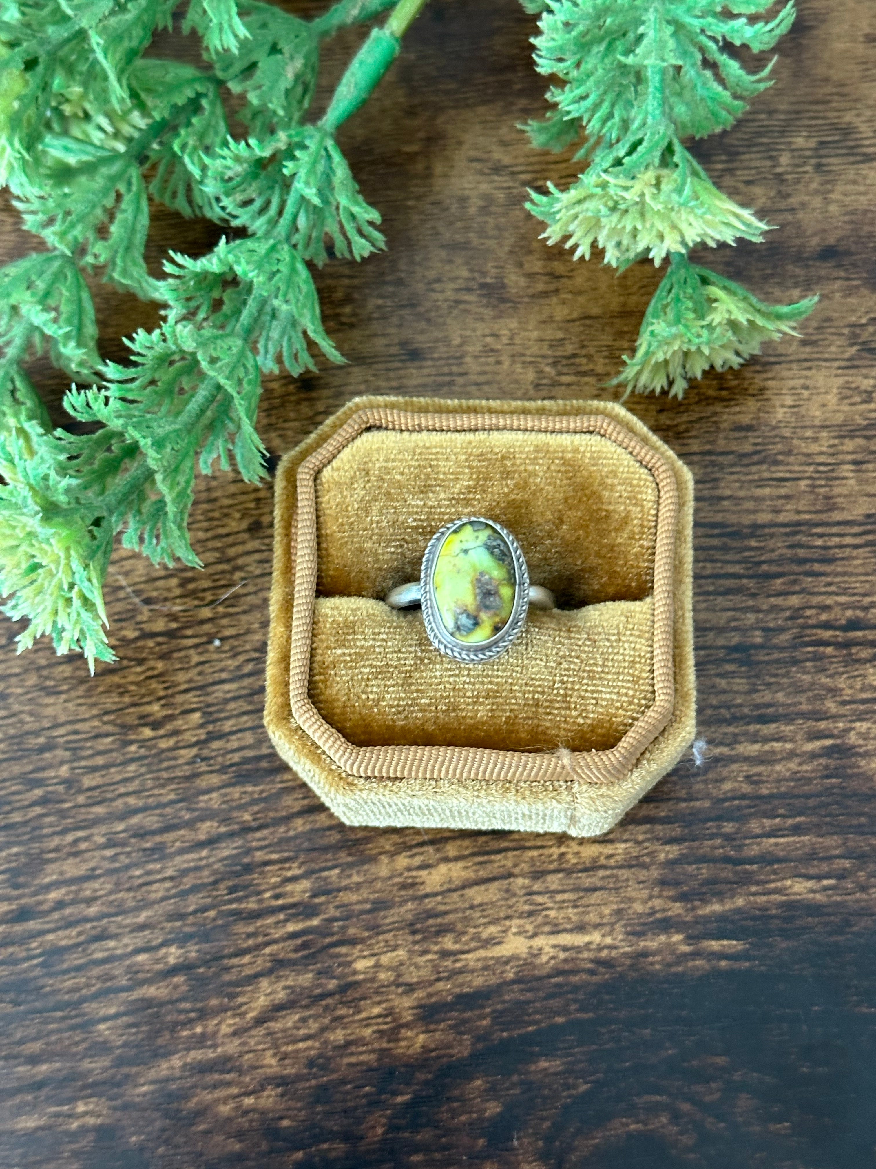 Navajo Handmade Palomino Variscite & Sterling Silver Rings