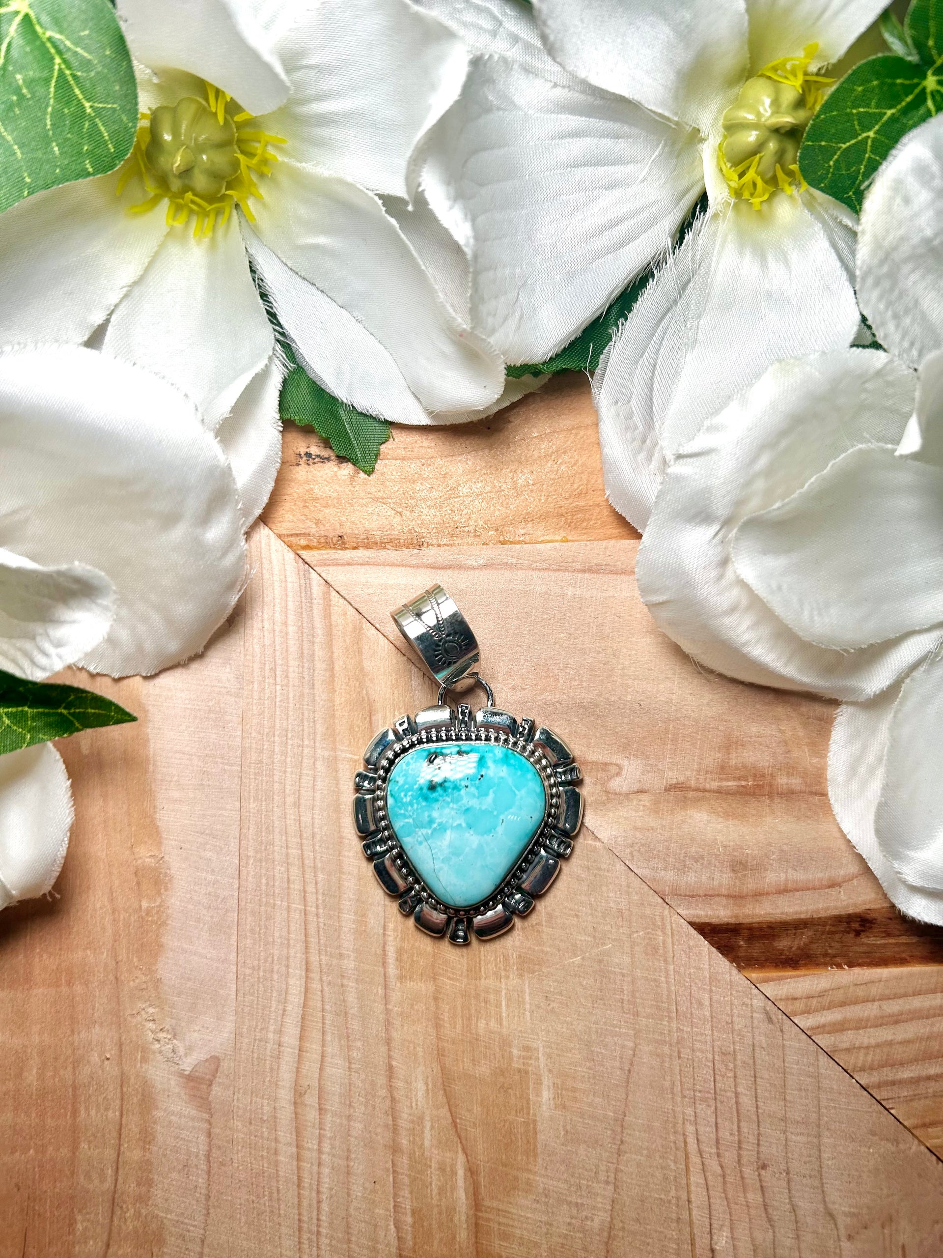 Navajo Made Royston Turquoise & Sterling Silver Pendant