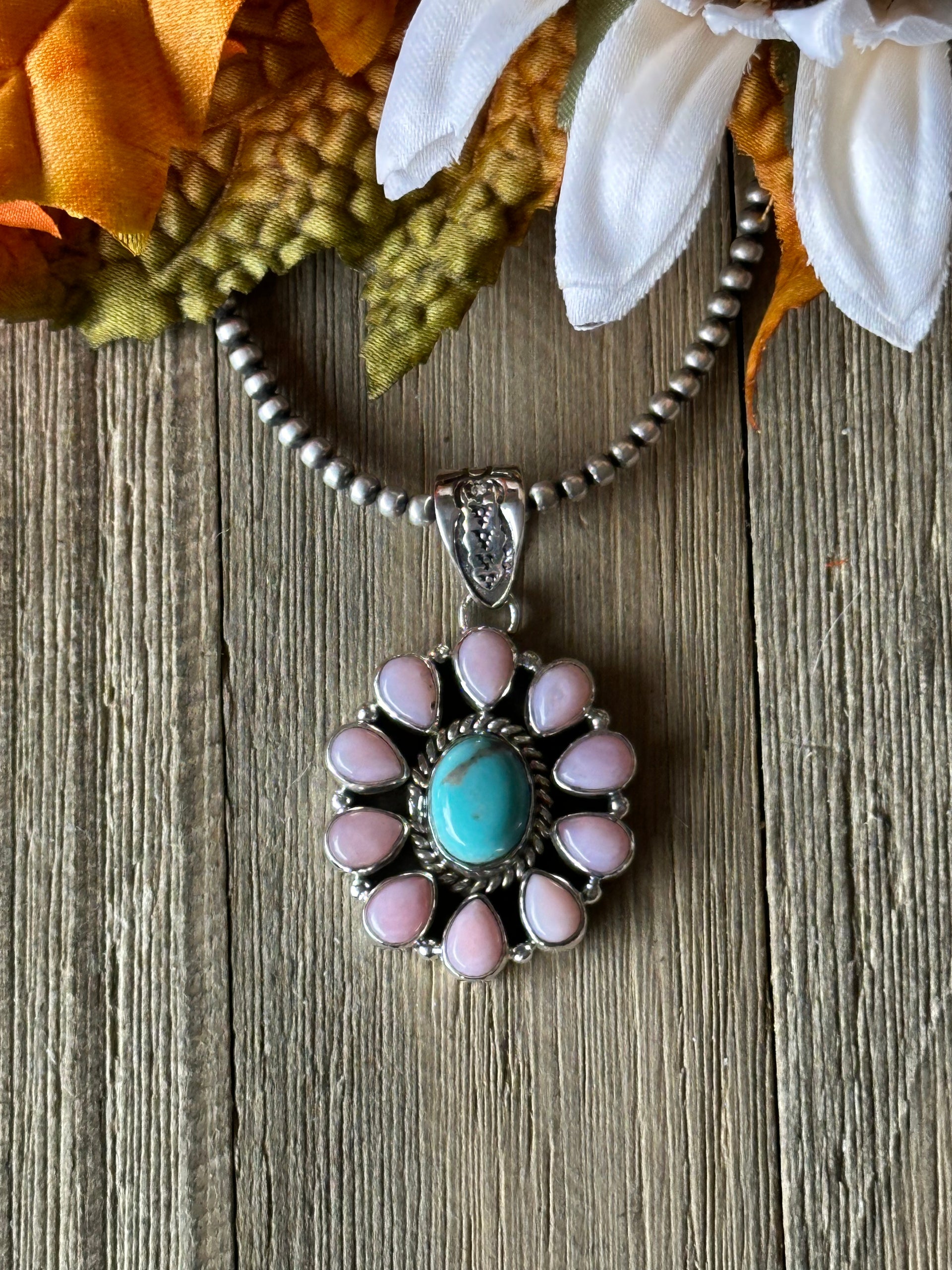 Southwest Handmade Multi Stone & Sterling Silver Pendant