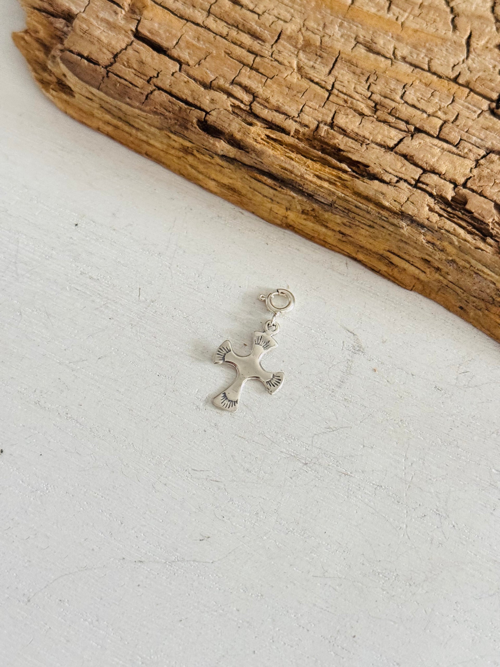 Navajo Made Sterling Silver Cross Cast Charms