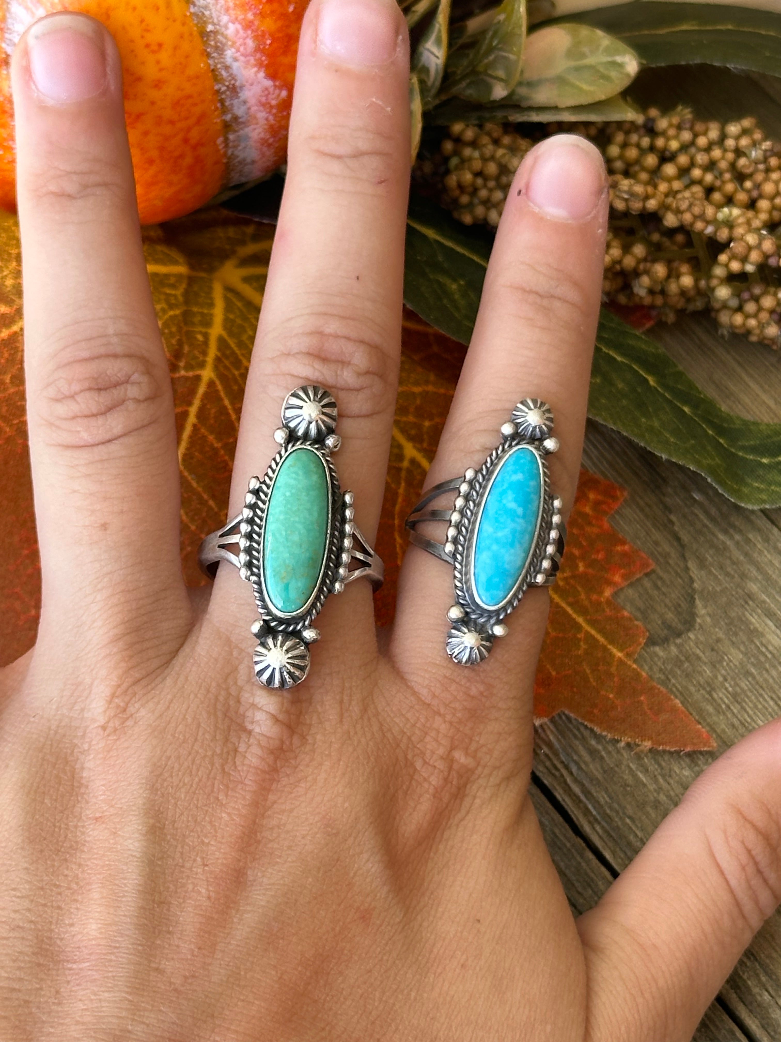 Navajo Made Kingman Turquoise & Sterling Silver Ring