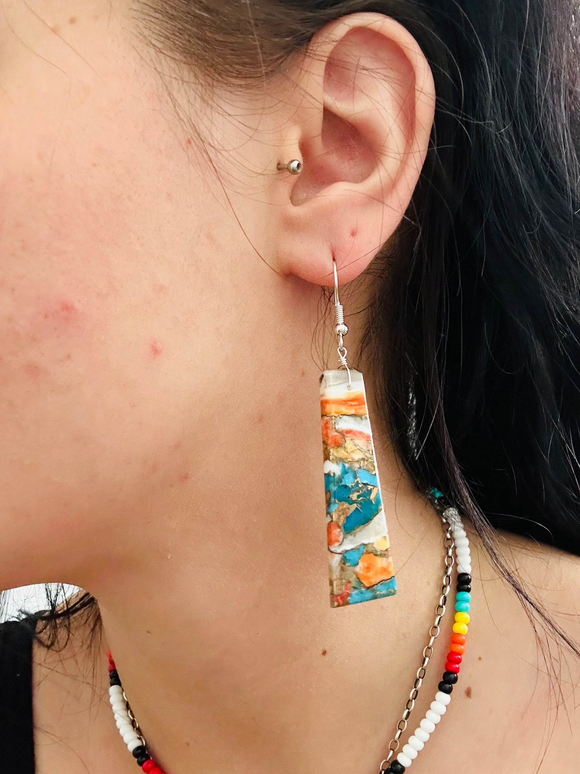 Jameson Pete Mohave Turquoise & Sterling Silver Dangle Earrings