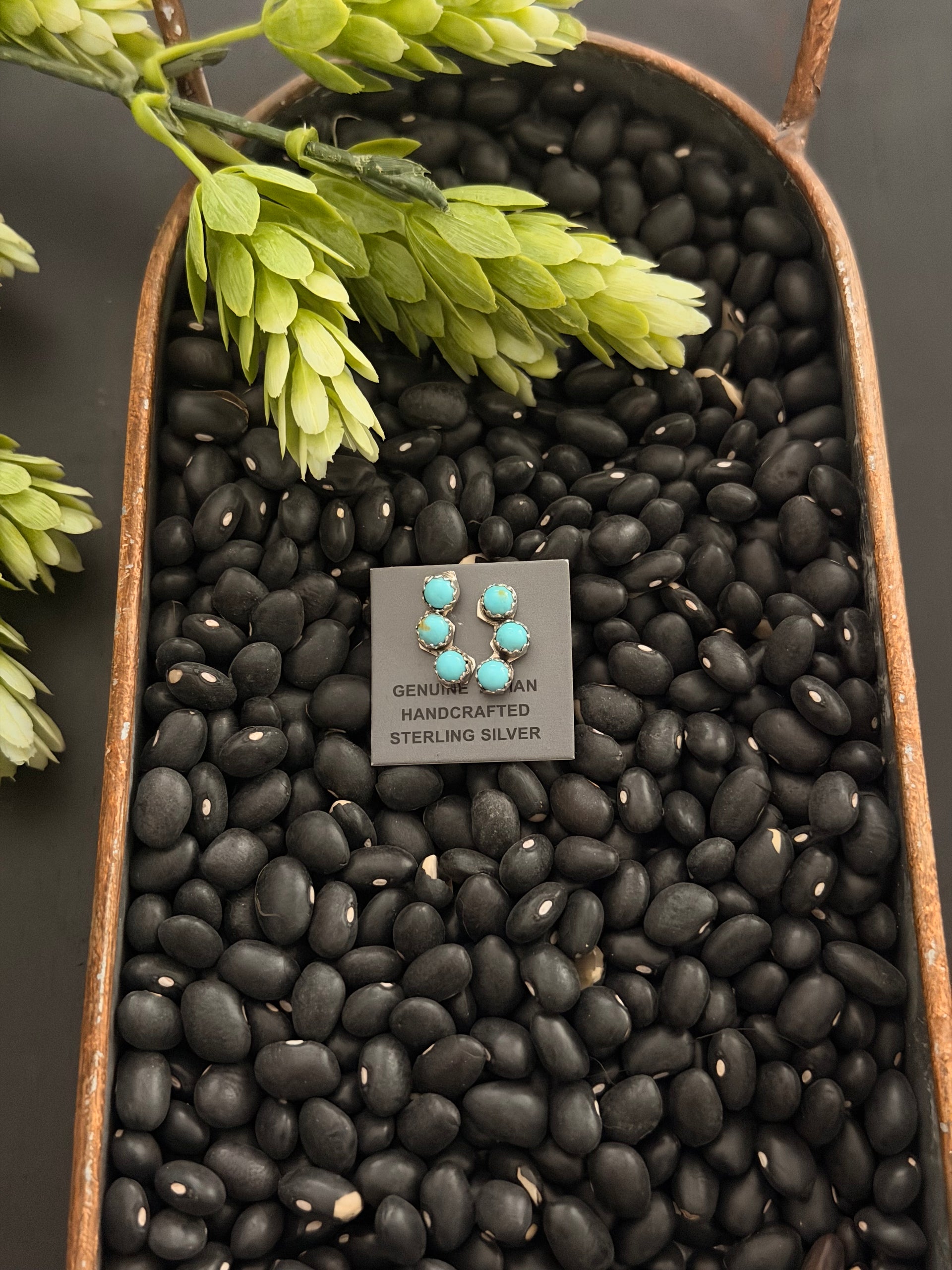 Sylvia Chee Turquoise & Sterling Silver Post Cluster Earrings