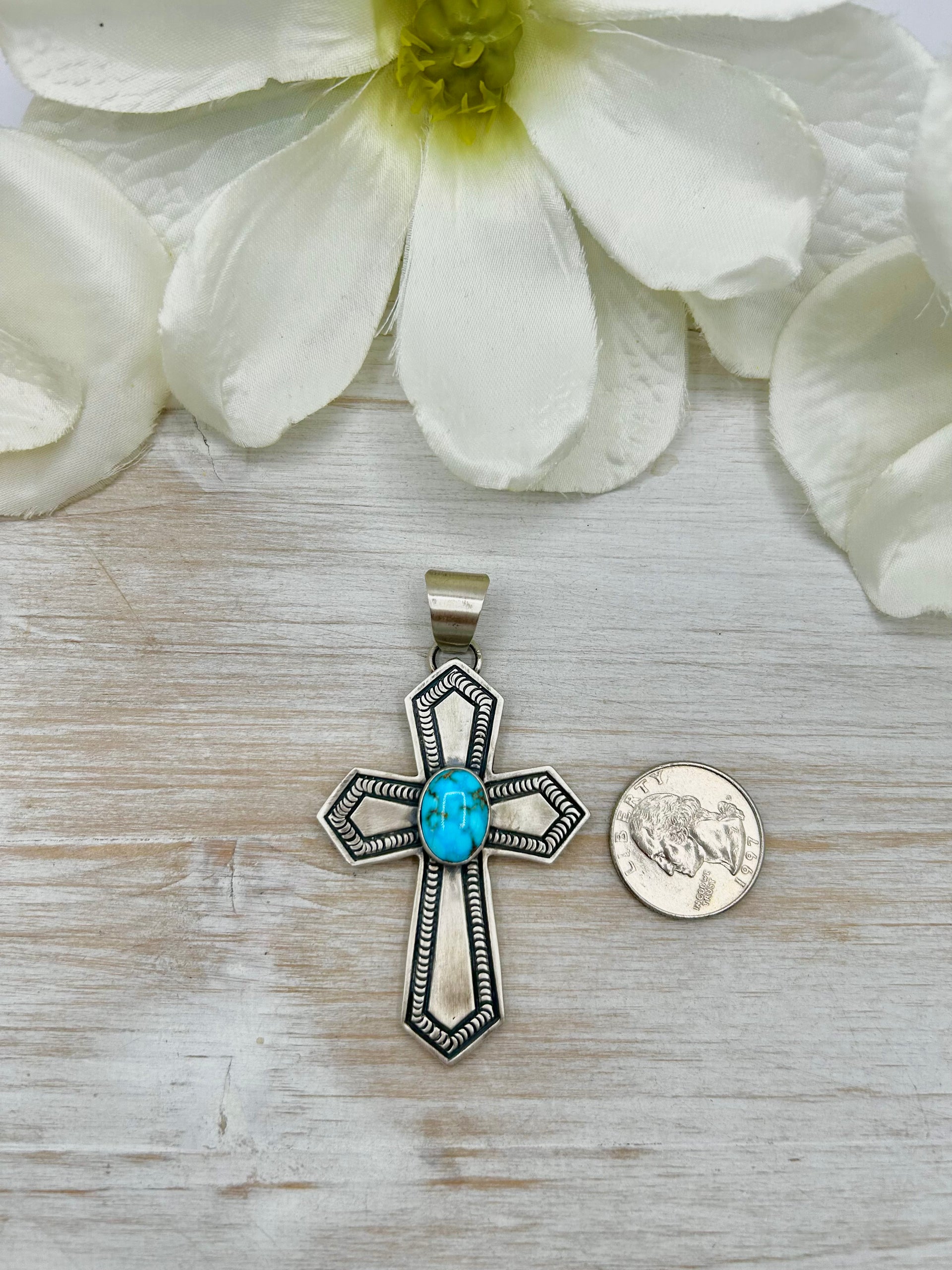 Jereme Delgarito Kingman Turquoise & Sterling Silver Pendant