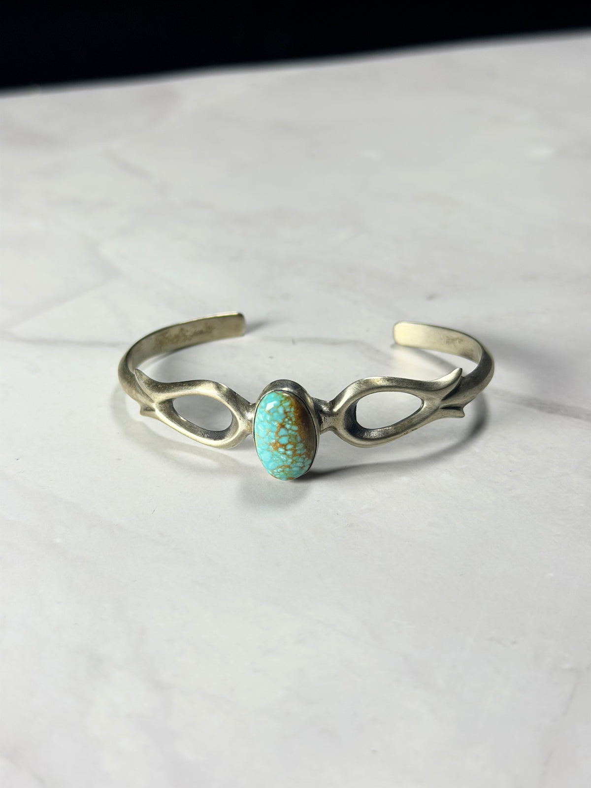 Navajo Made Mine 8 Turquoise & Sterling Silver Cuff Bracelet