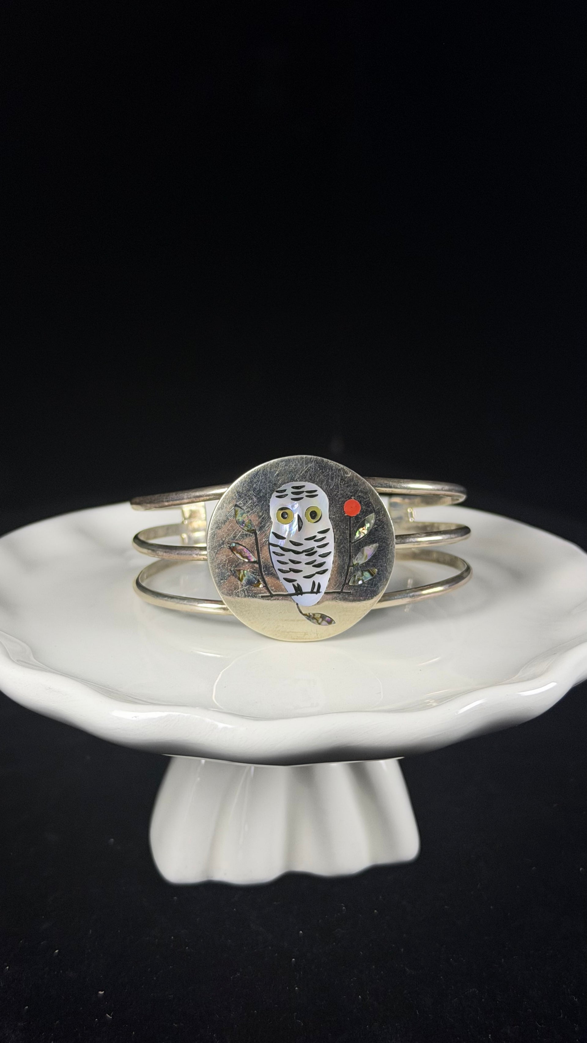 Zuni Made Multi Stone & Sterling Silver Micro-Inlay Cuff Bracelet