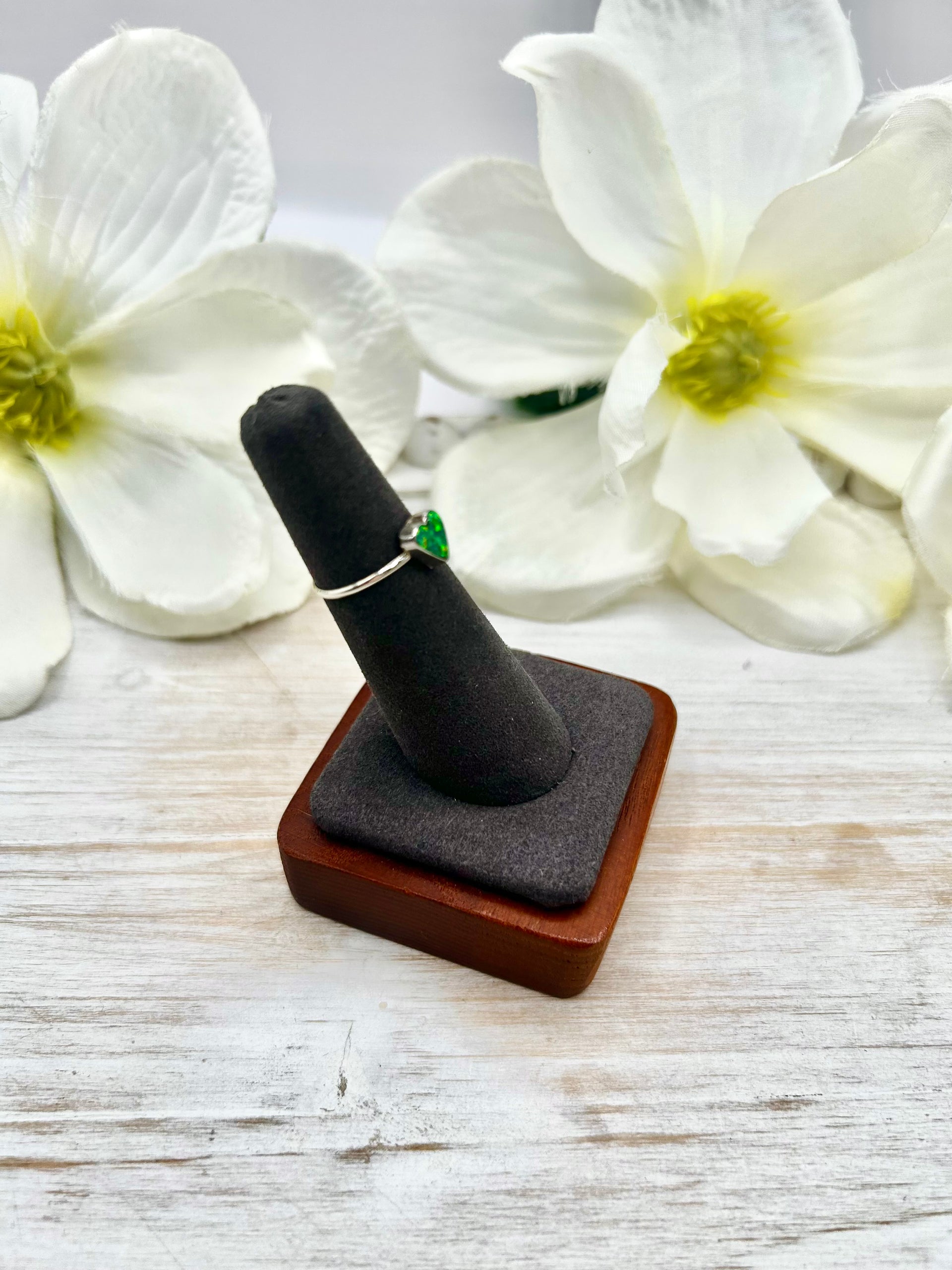 Zuni Made Opal & Sterling Silver Ring Size 5