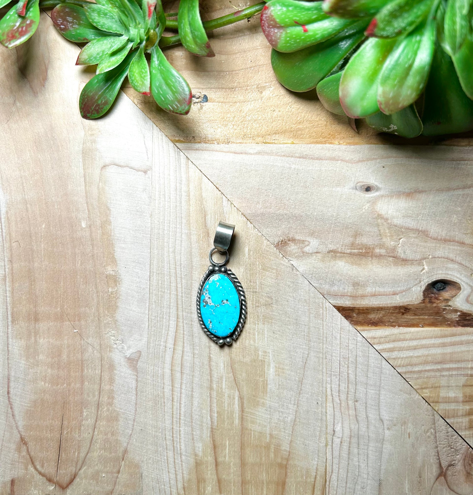 Zachariah David Blue Bird Turquoise & Sterling Silver Pendant