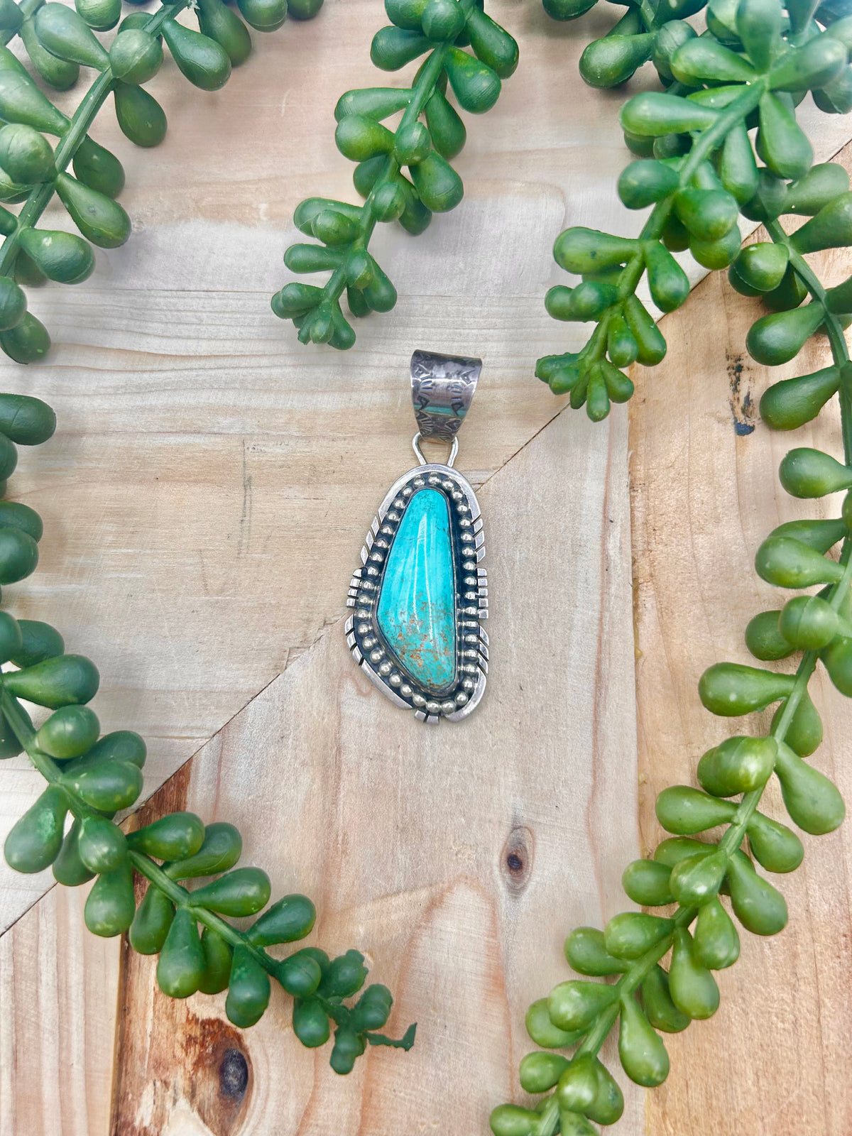 Navajo Made Royston Turquoise & Sterling Silver Pendant