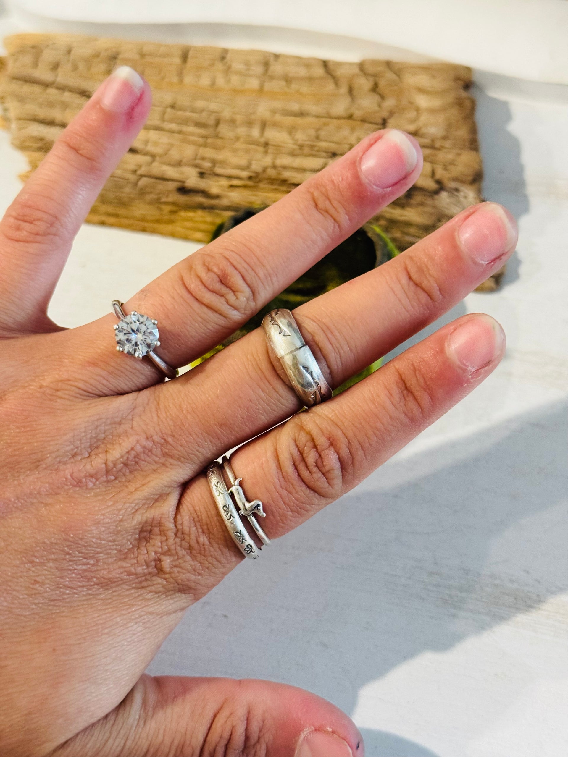 Navajo Made Sterling Silver Band Ring Size 7.25