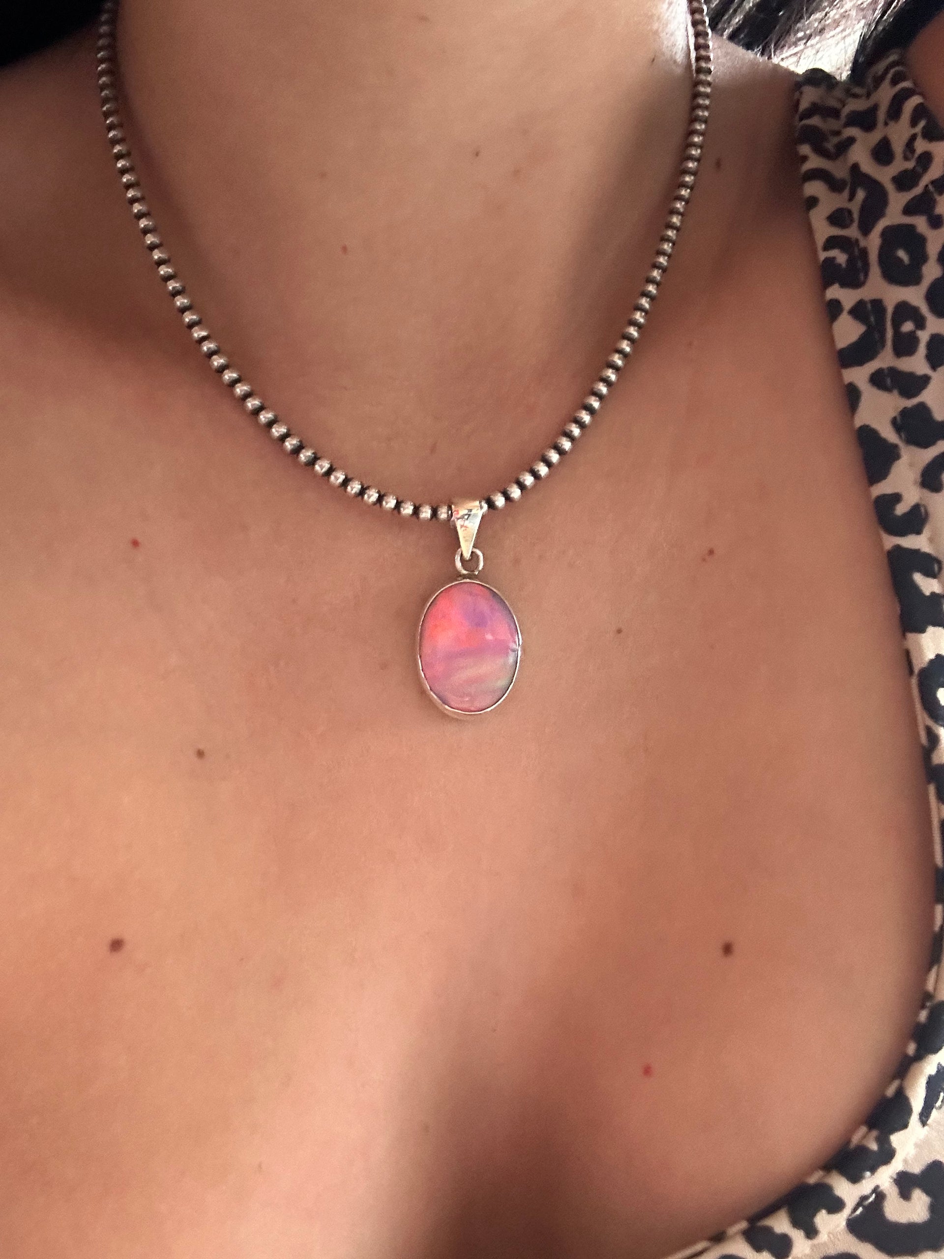 Southwest Handmade Opal & Sterling Silver Pendant