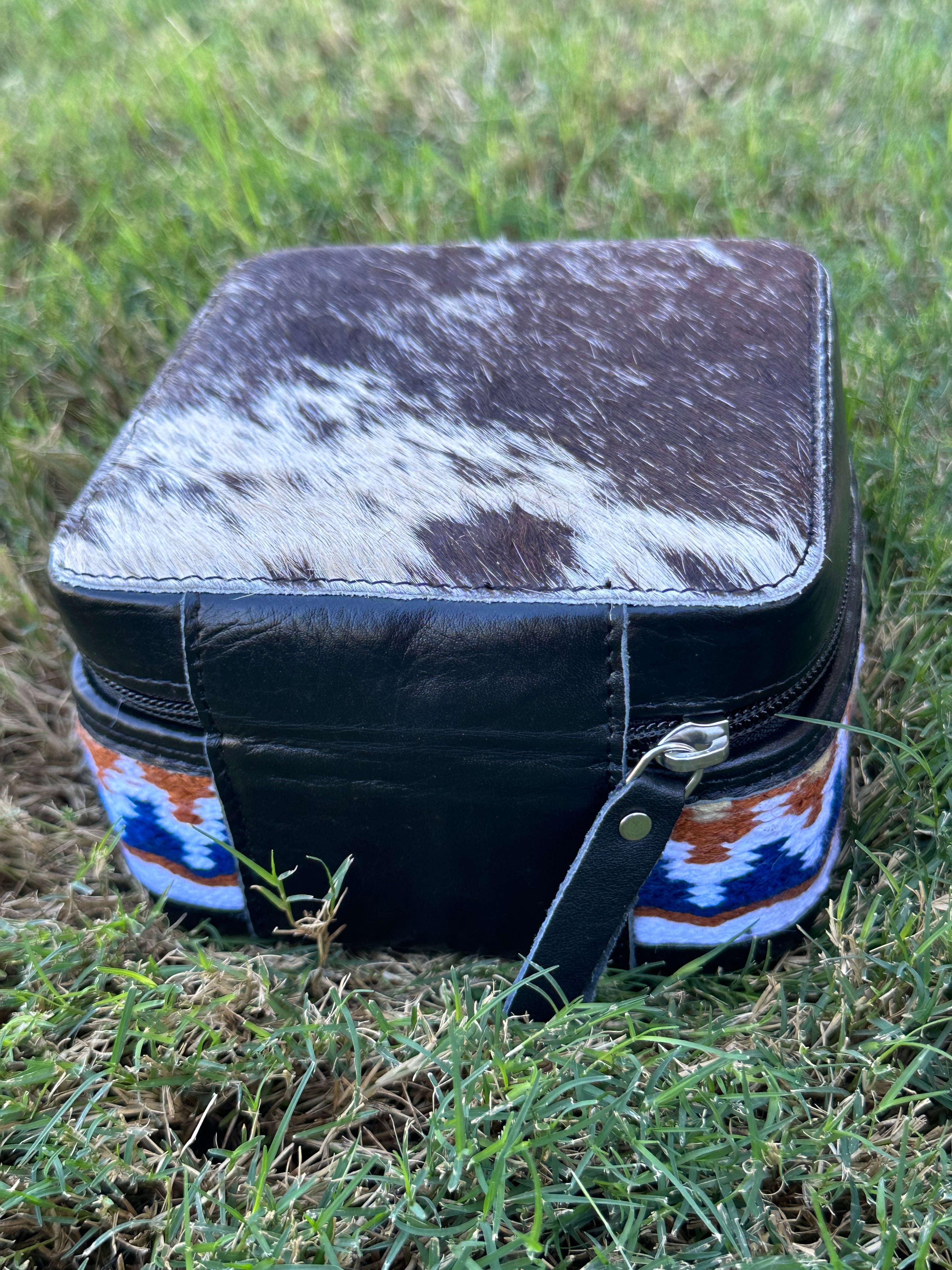 Genuine Leather Cowhide Jewelry Box