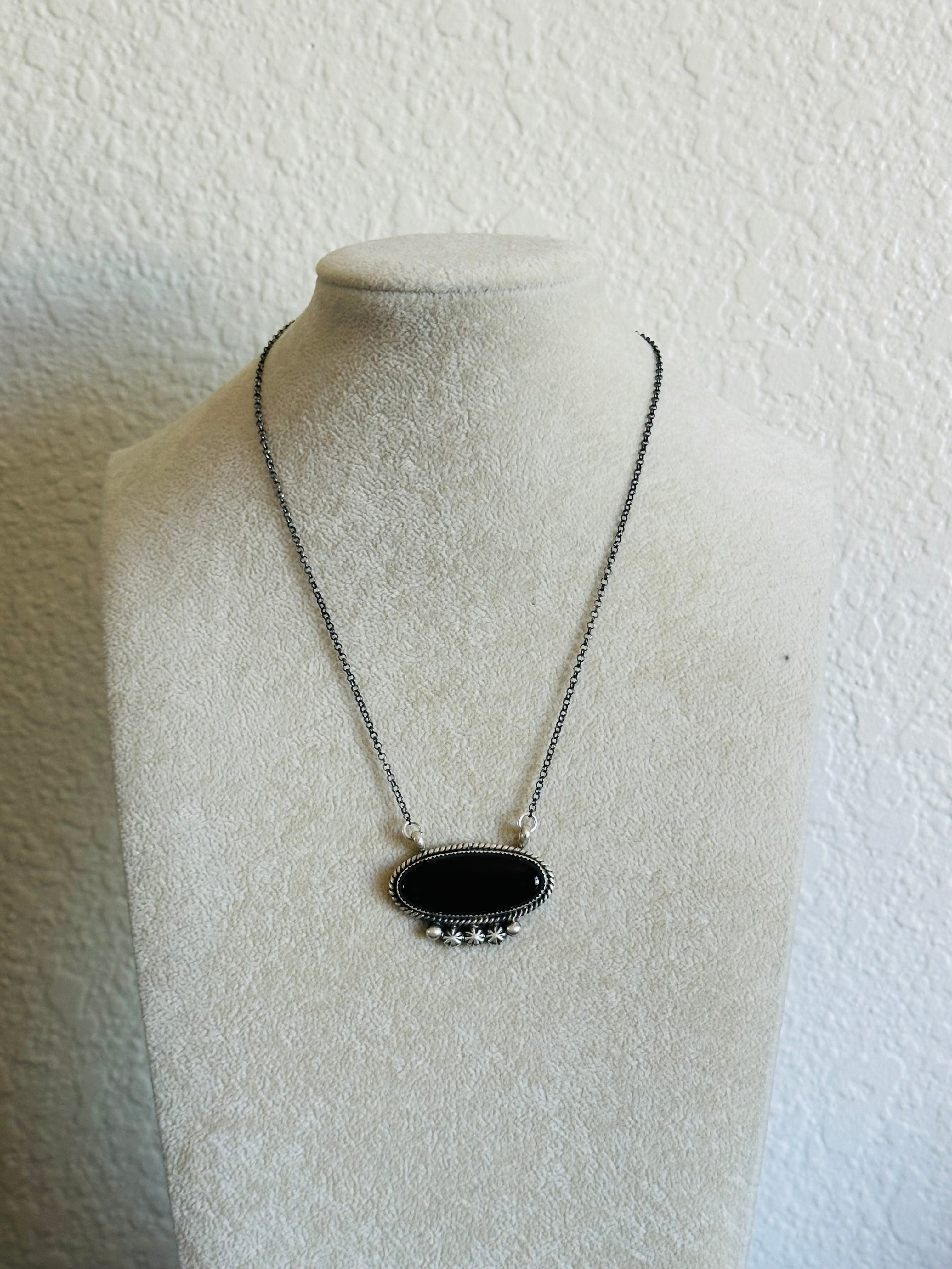 Alfred Martinez Onyx & Sterling Silver Necklace