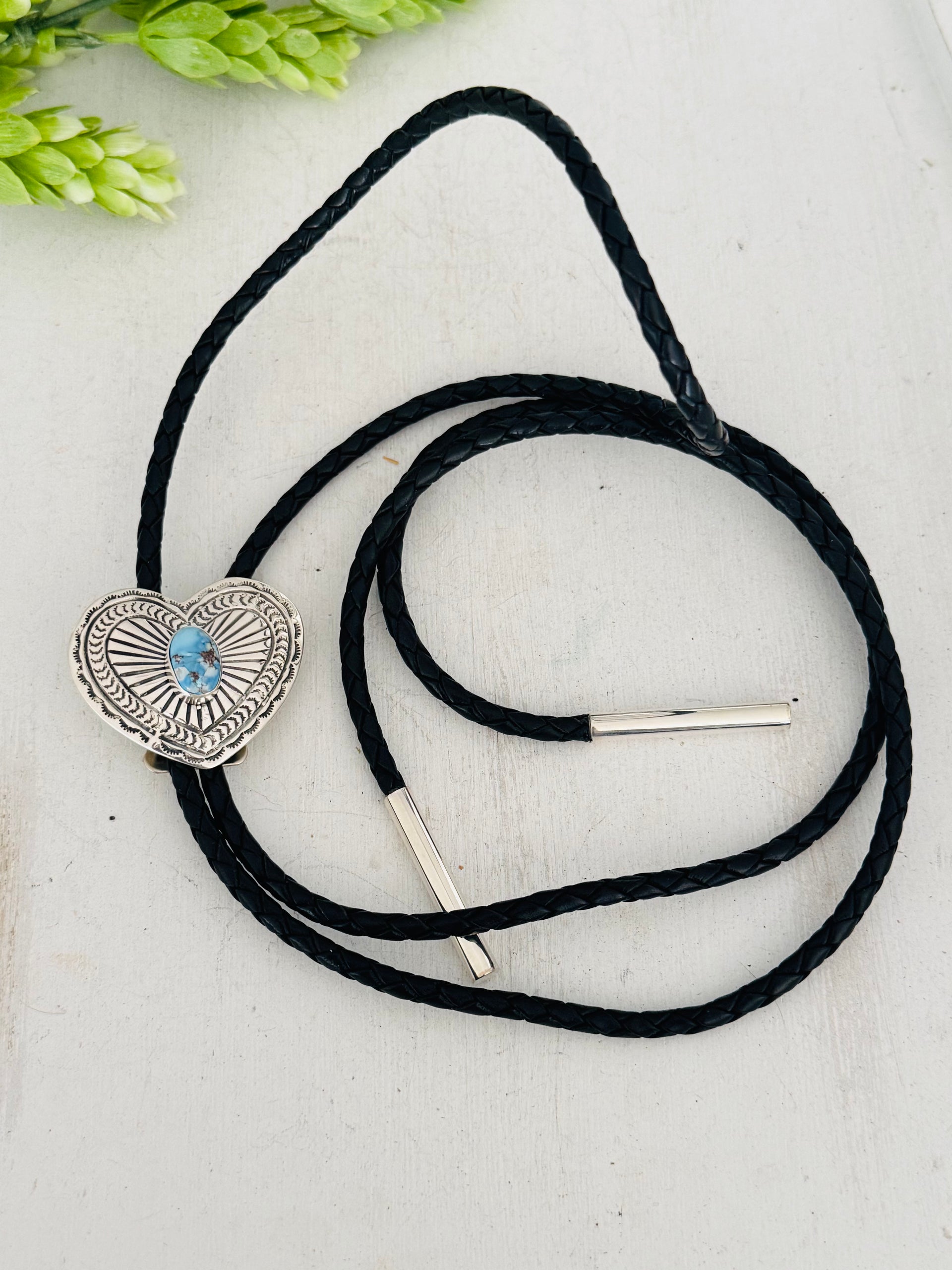 Jereme Delgarito Golden Hills Turquoise & Sterling Silver Bolo Tie