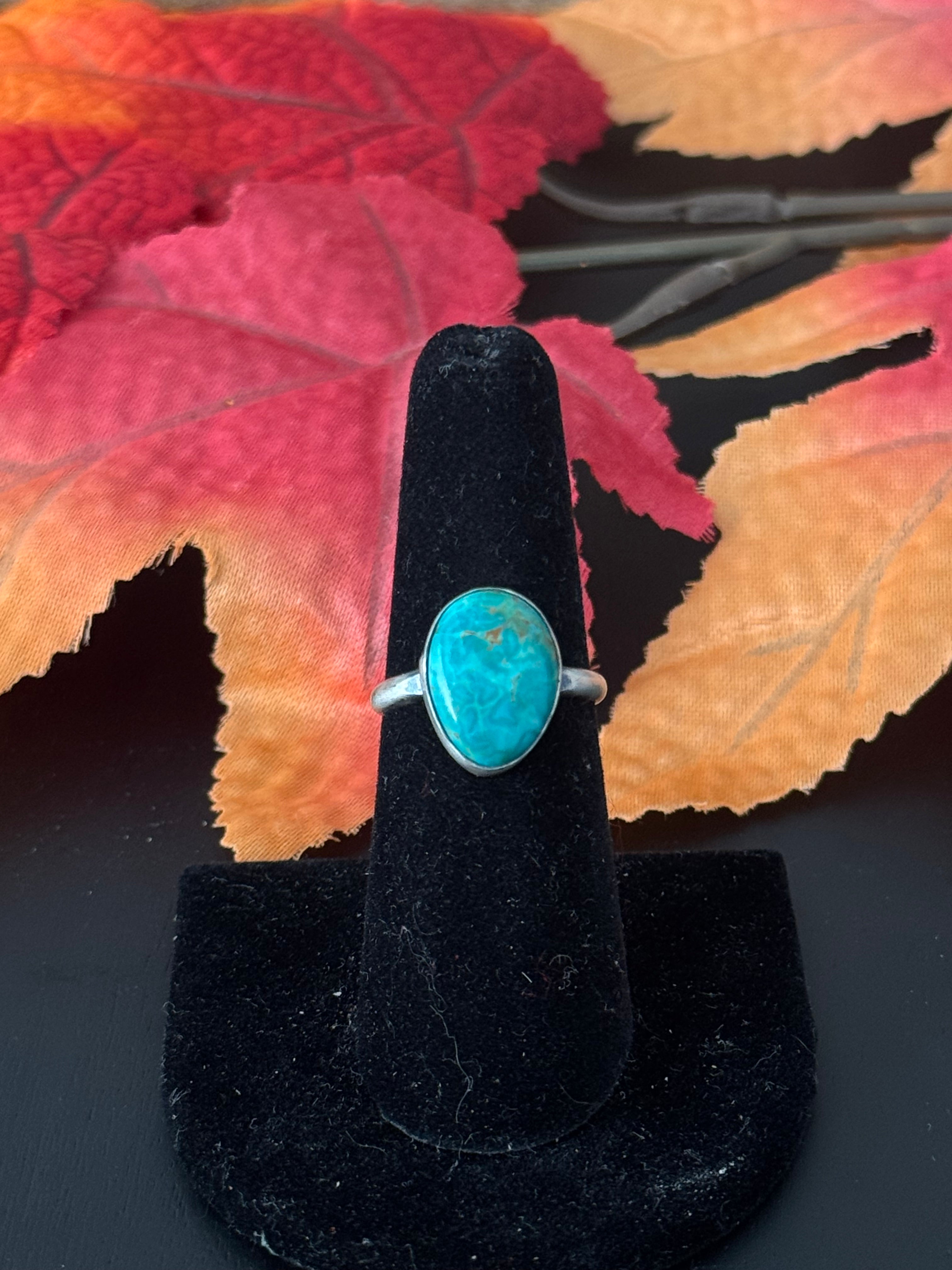 Navajo Made Royston Turquoise & Sterling Silver Ring