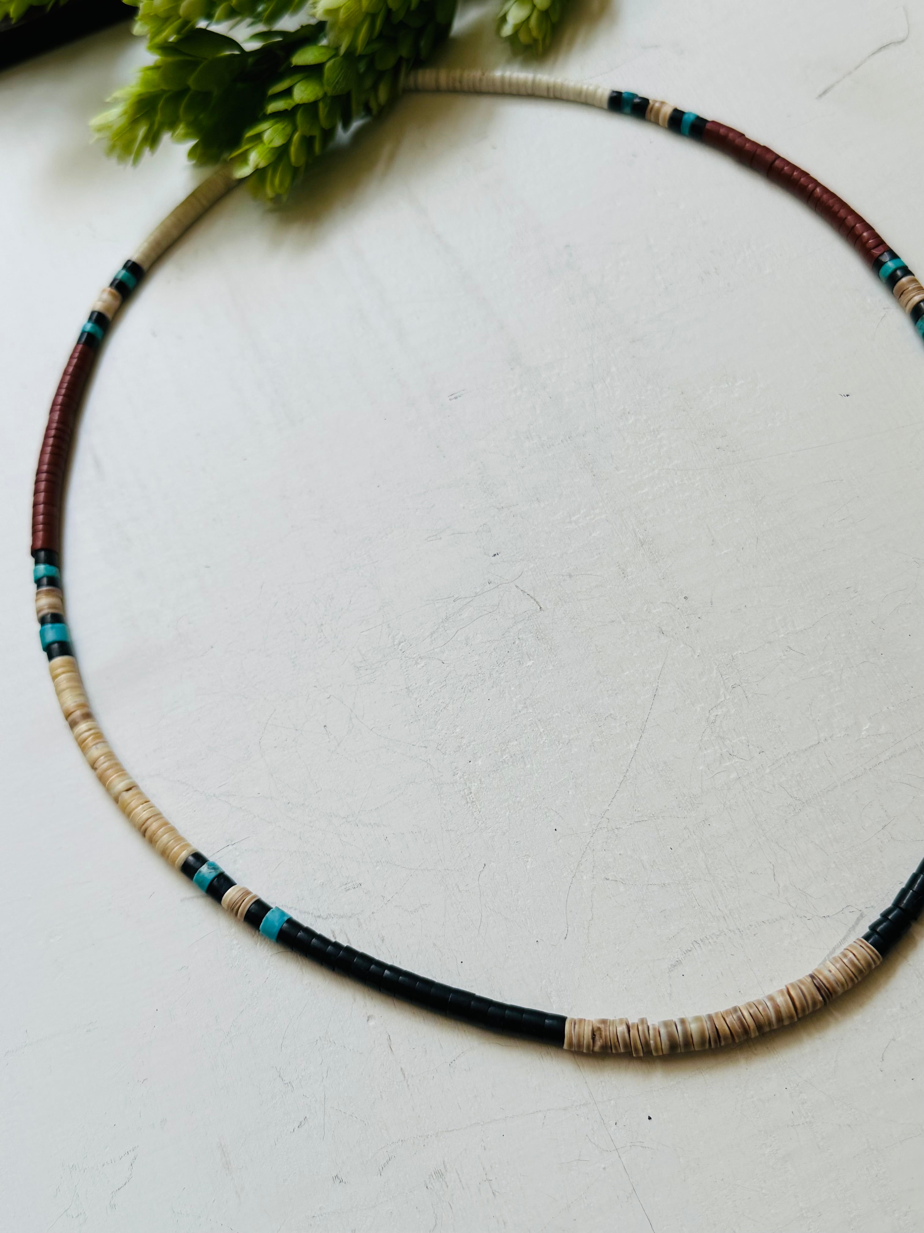 Hopi Strung Multi Stone & Sterling Silver Necklace