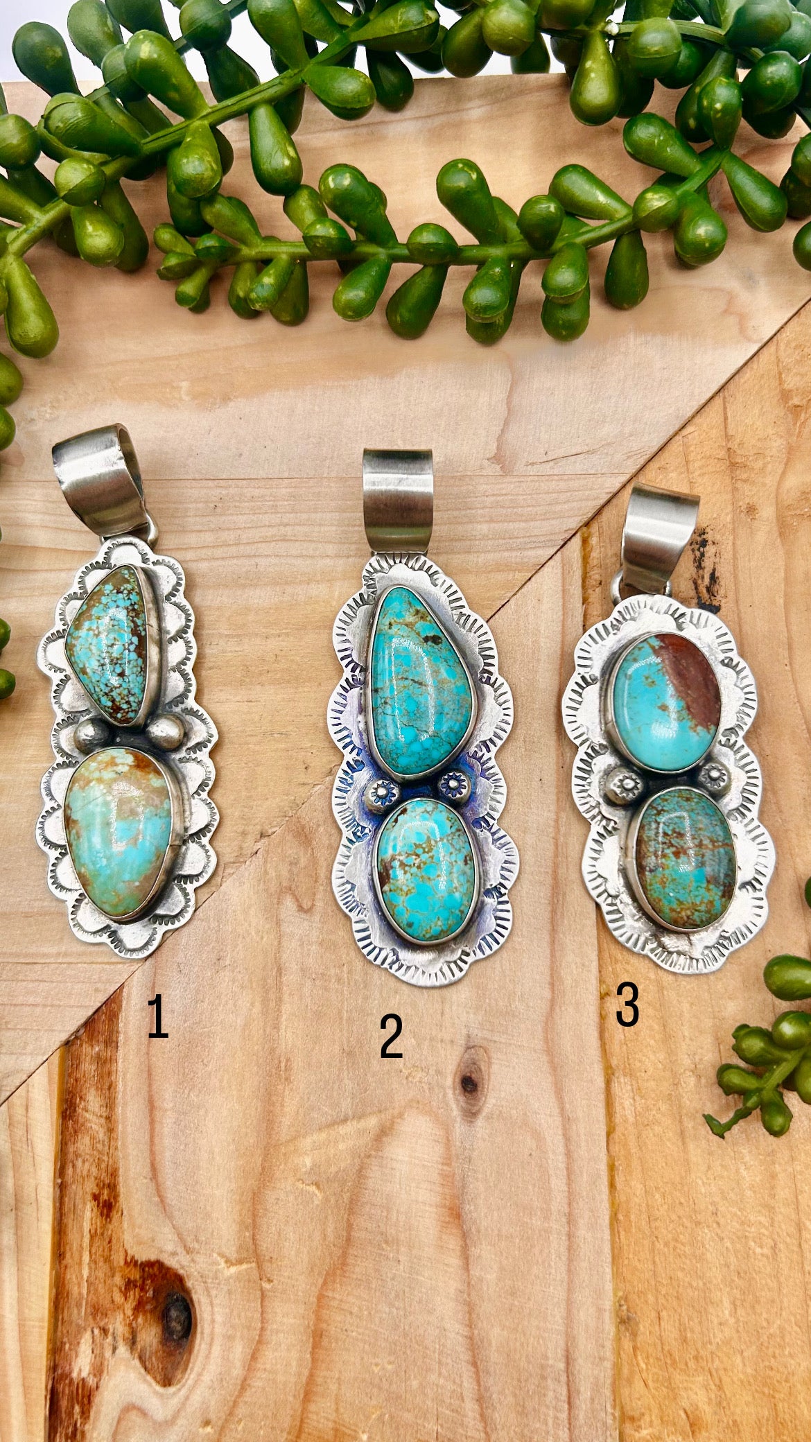 Navajo Made Mine 8 Turquoise & Sterling Silver Pendant