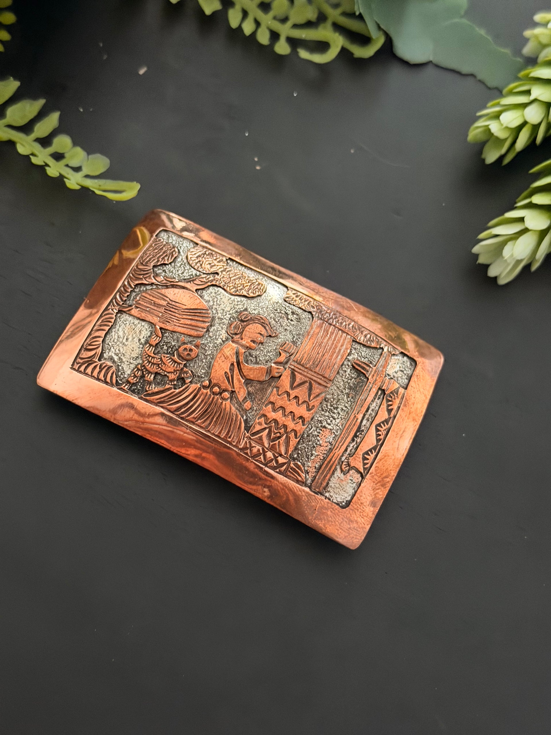 Elaine Becenti Copper Belt Buckle