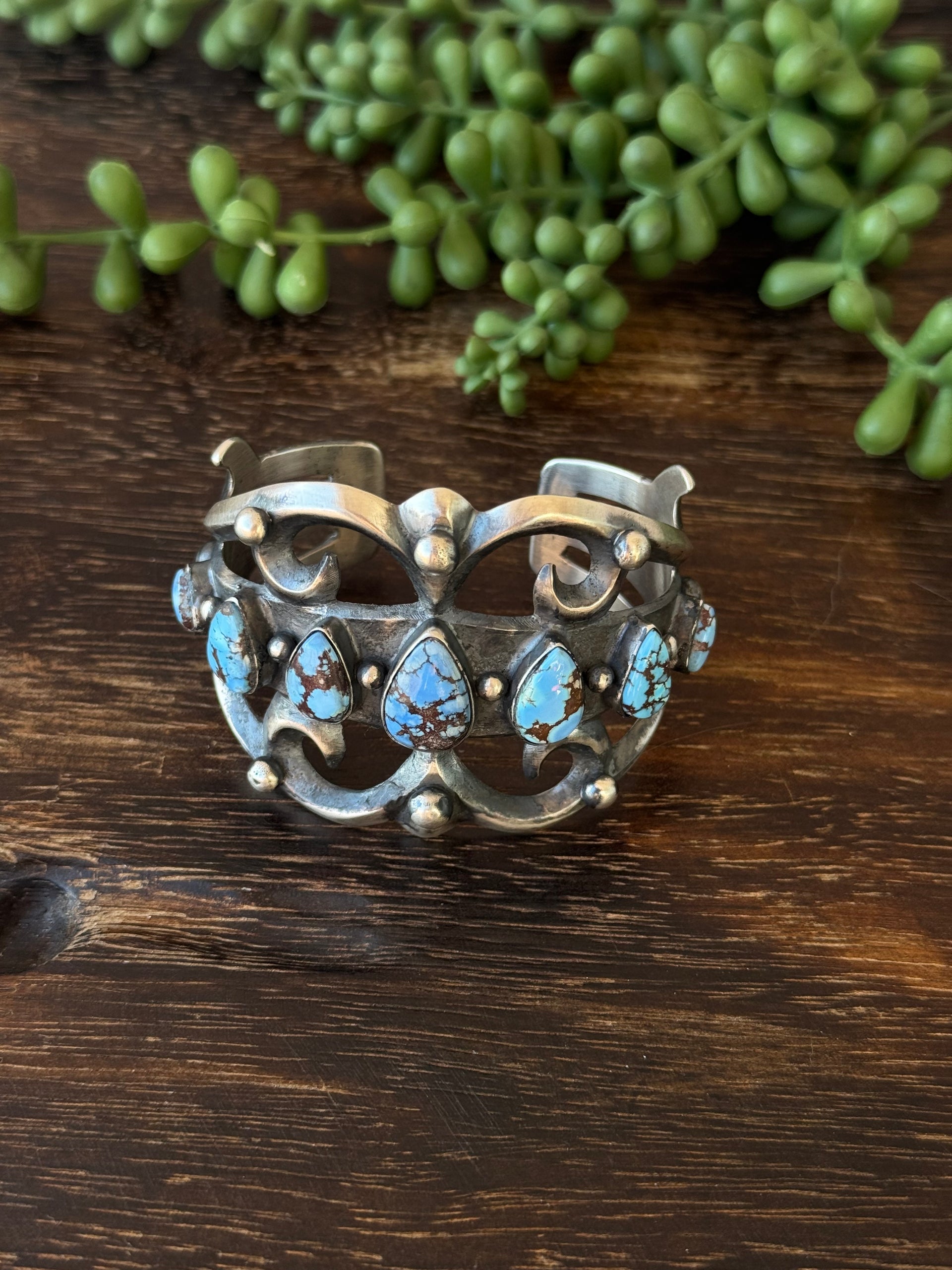 Chimney Butte Golden Hills Turquoise & Sterling Silver Cuff Bracelet