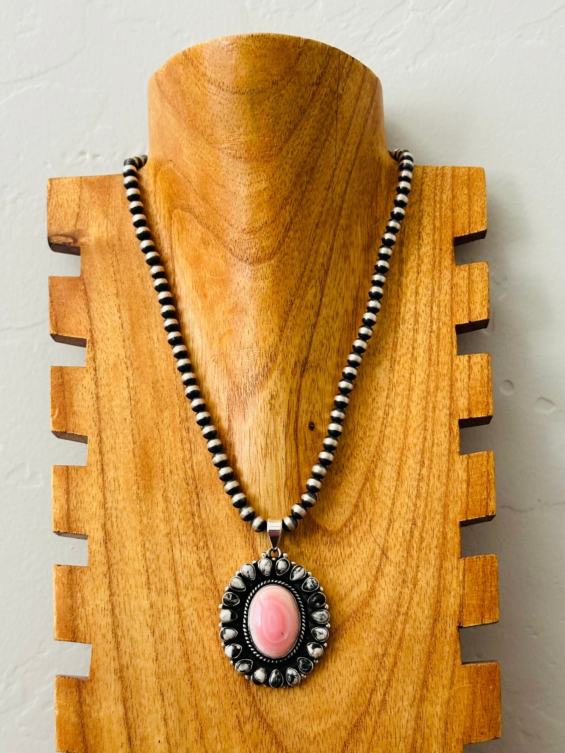Southwest Handmade Multi Stone & Sterling Silver Cluster Pendant