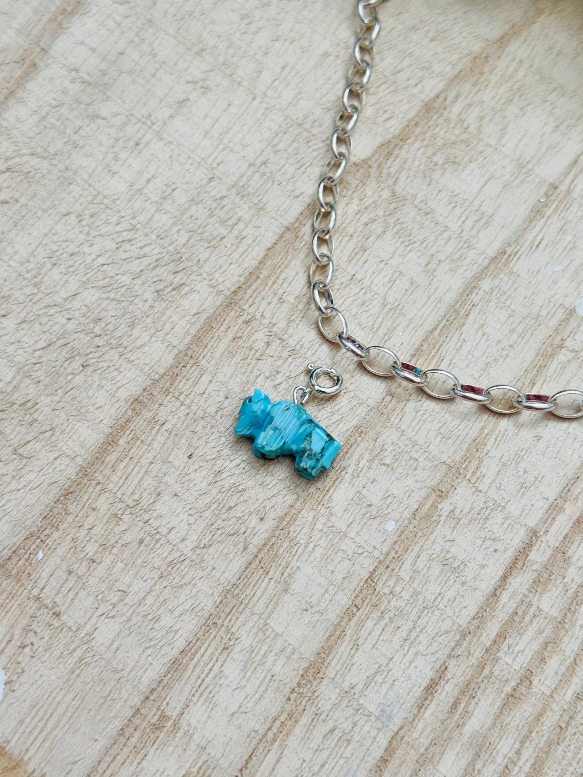 Navajo Made Turquoise & Sterling Silver Buffalo Charms