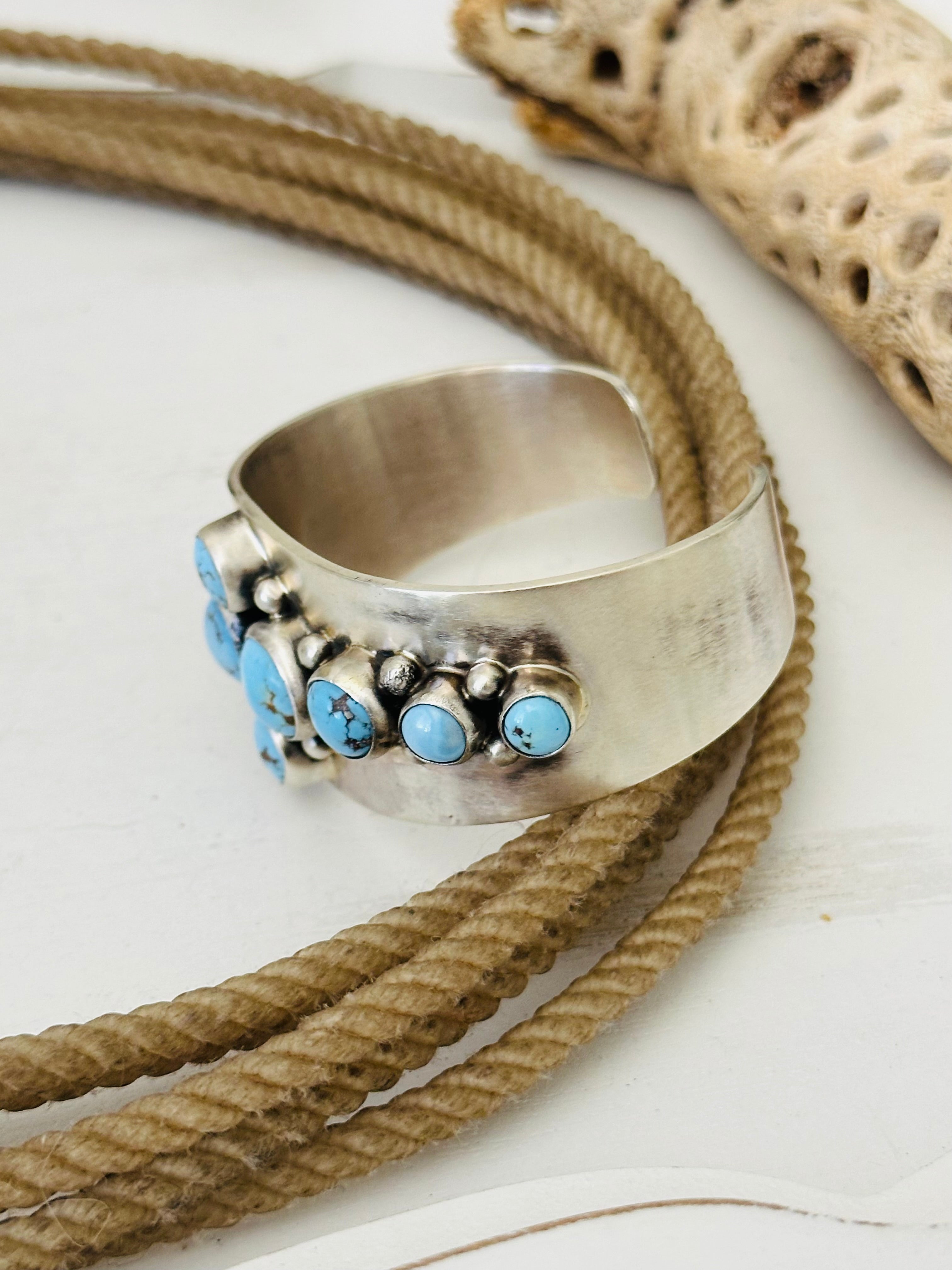 Darrin Livingston Golden Hills Turquoise & Sterling Silver Cuff Bracelet