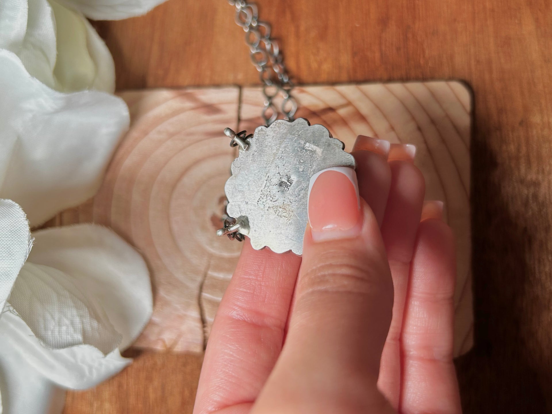 Navajo Made Spiny Oyster & Sterling Silver Necklace