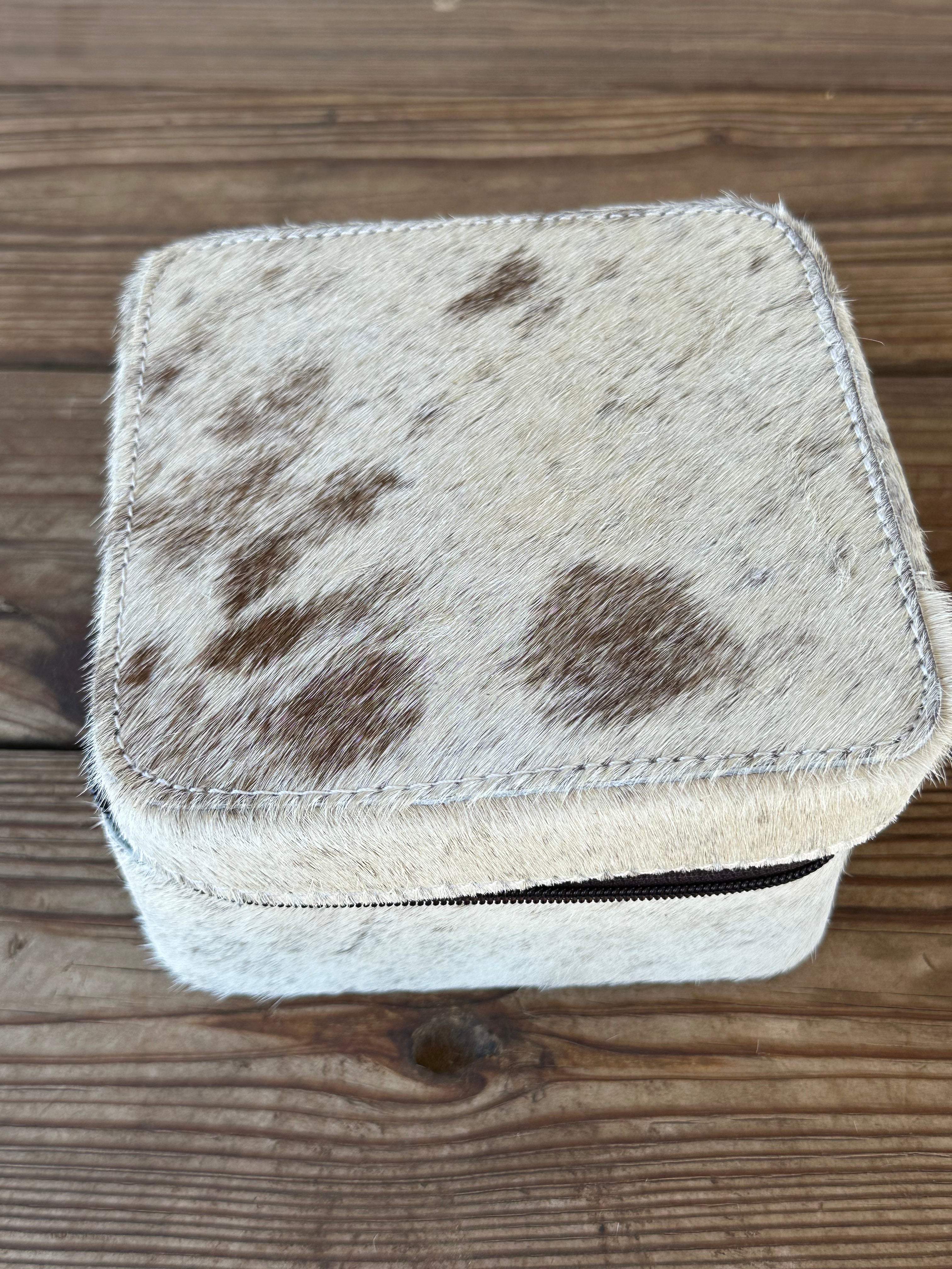 Genuine Leather Cowhide Jewelry Box