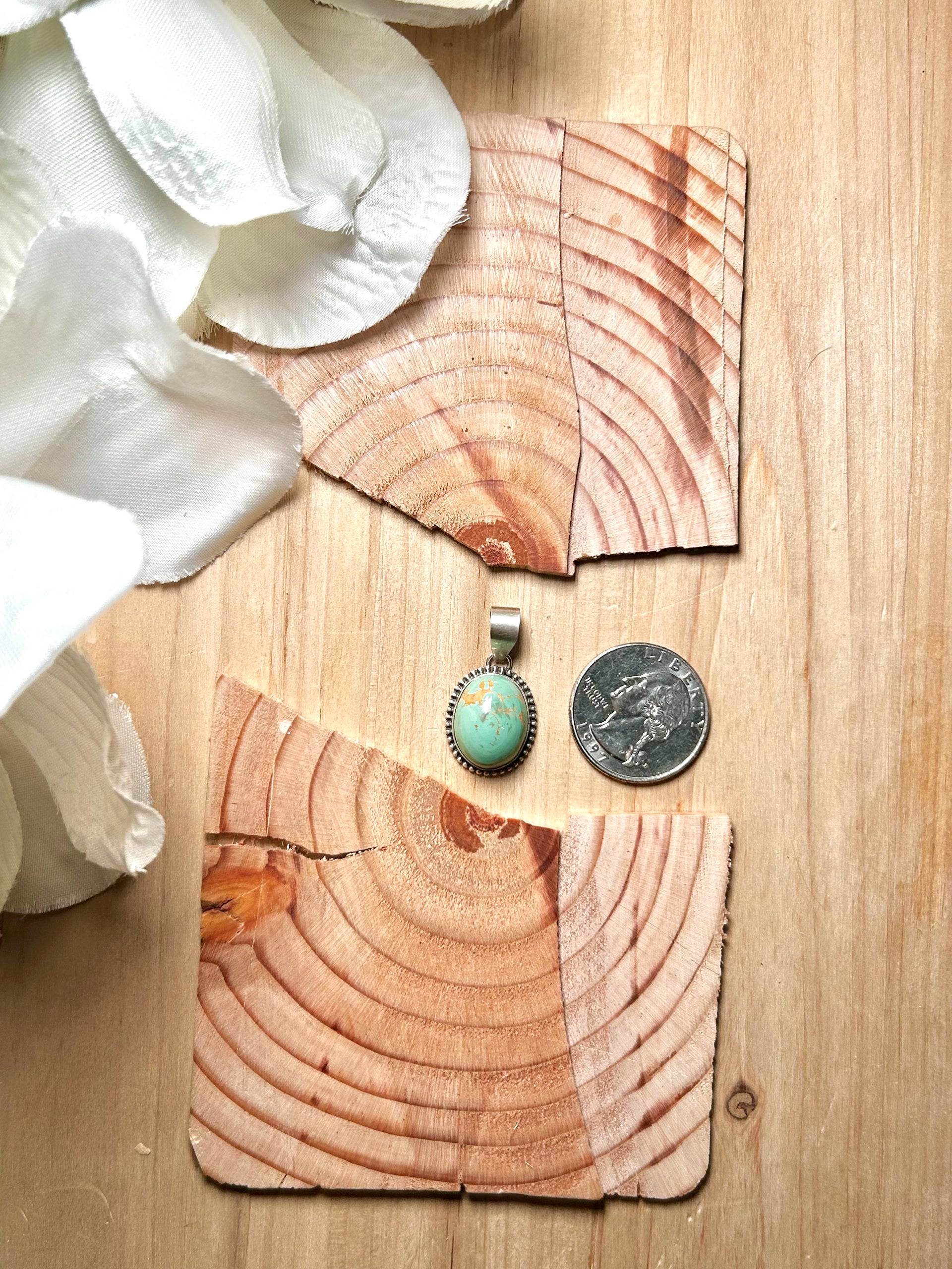 Navajo Made Royston Turquoise & Sterling Silver Pendant