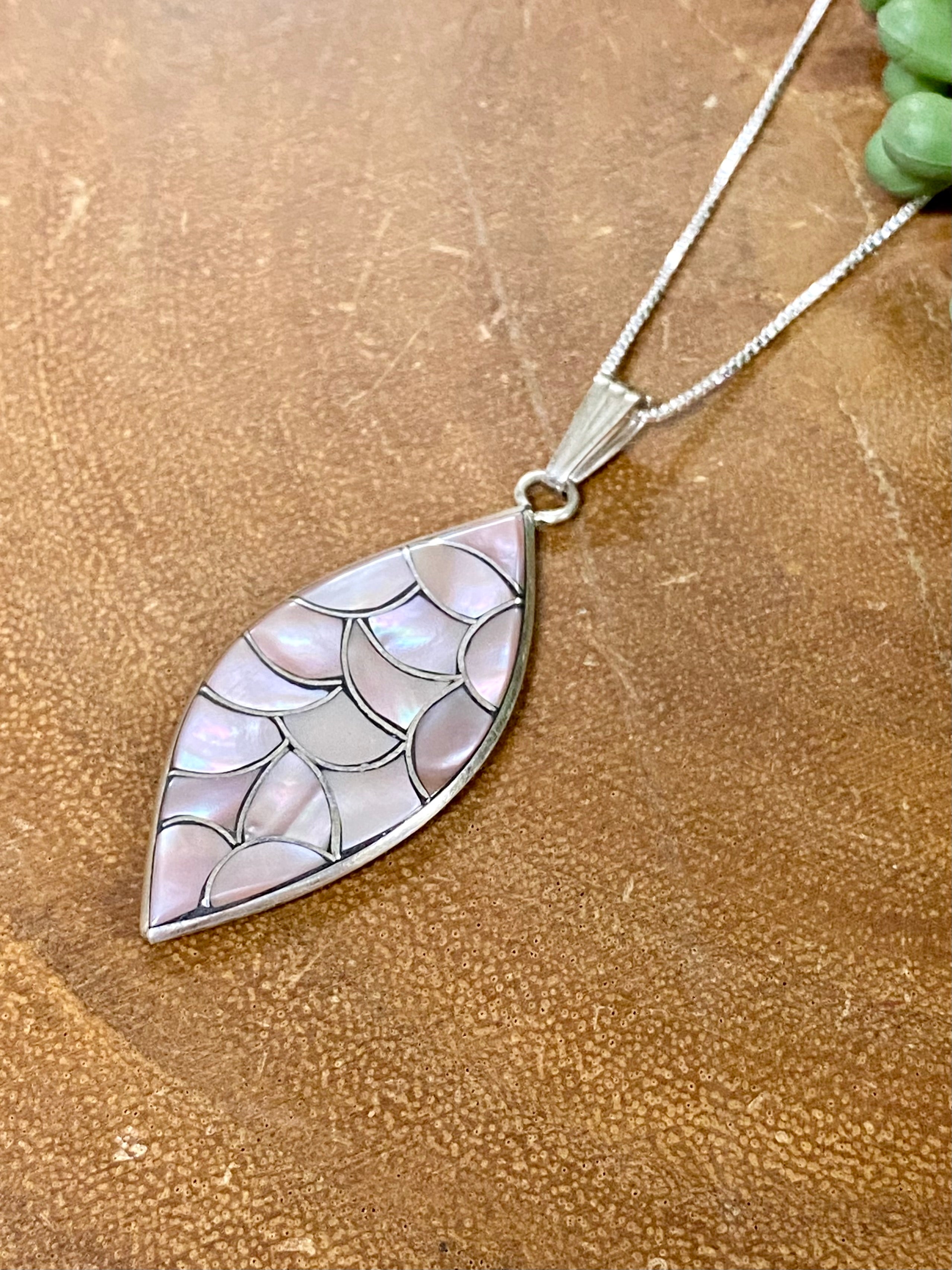 Donna Lasiloo Mother of Pearl & Sterling Silver Inlay Pendant