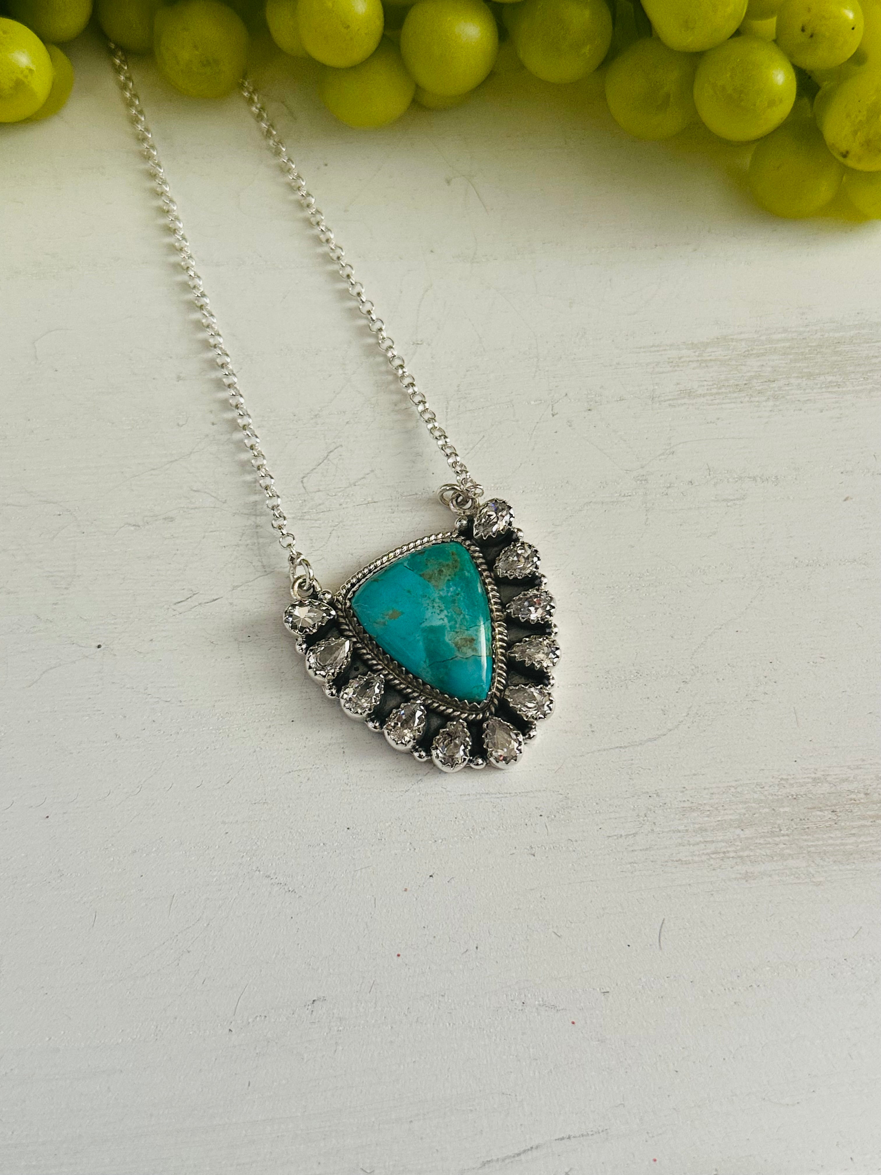 Southwest Handmade Multi Stone & Sterling Silver Cluster Necklace