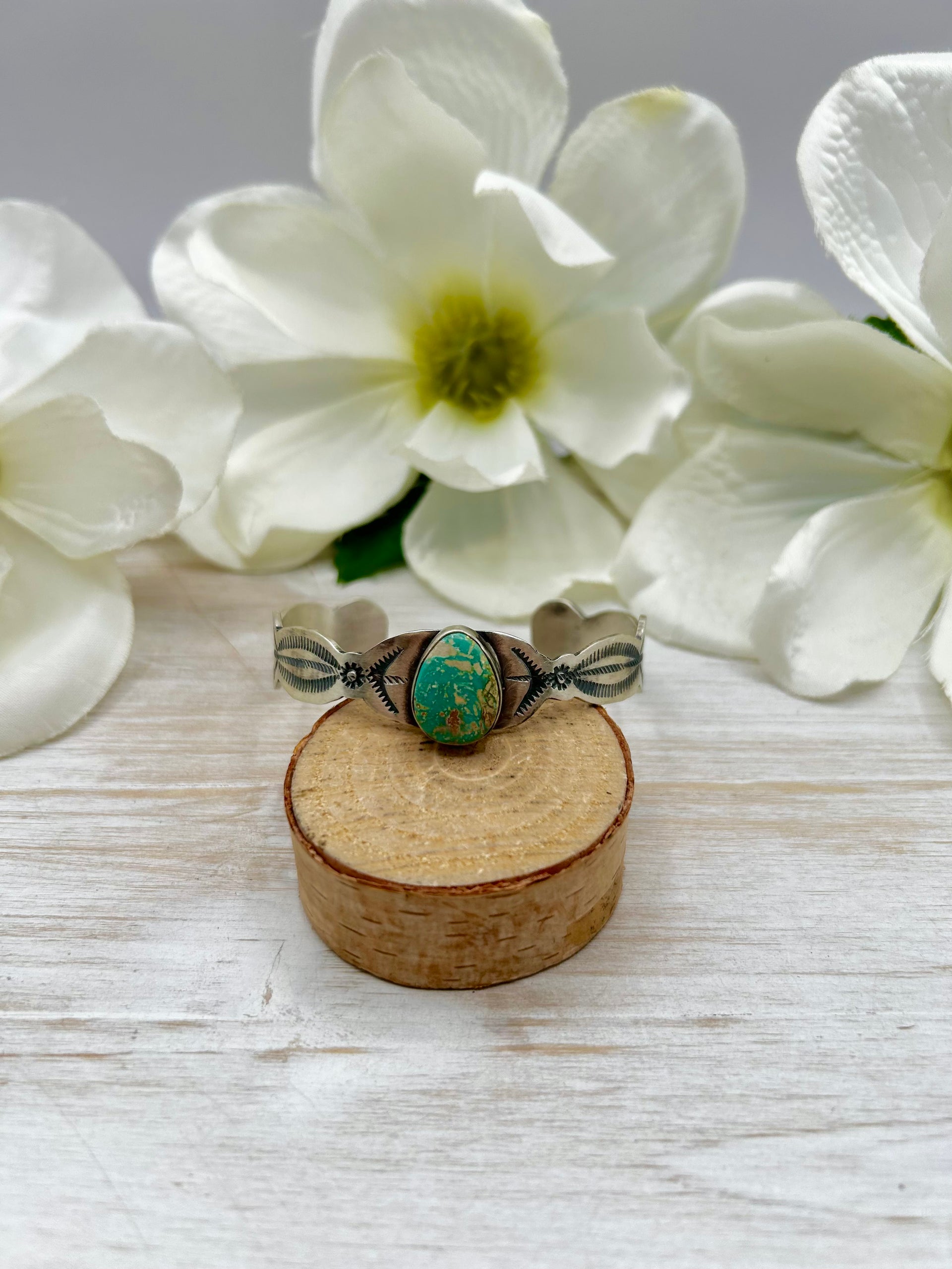 Cordell Platero Natural Royston Turquoise & Sterling Silver Cuff Bracelet