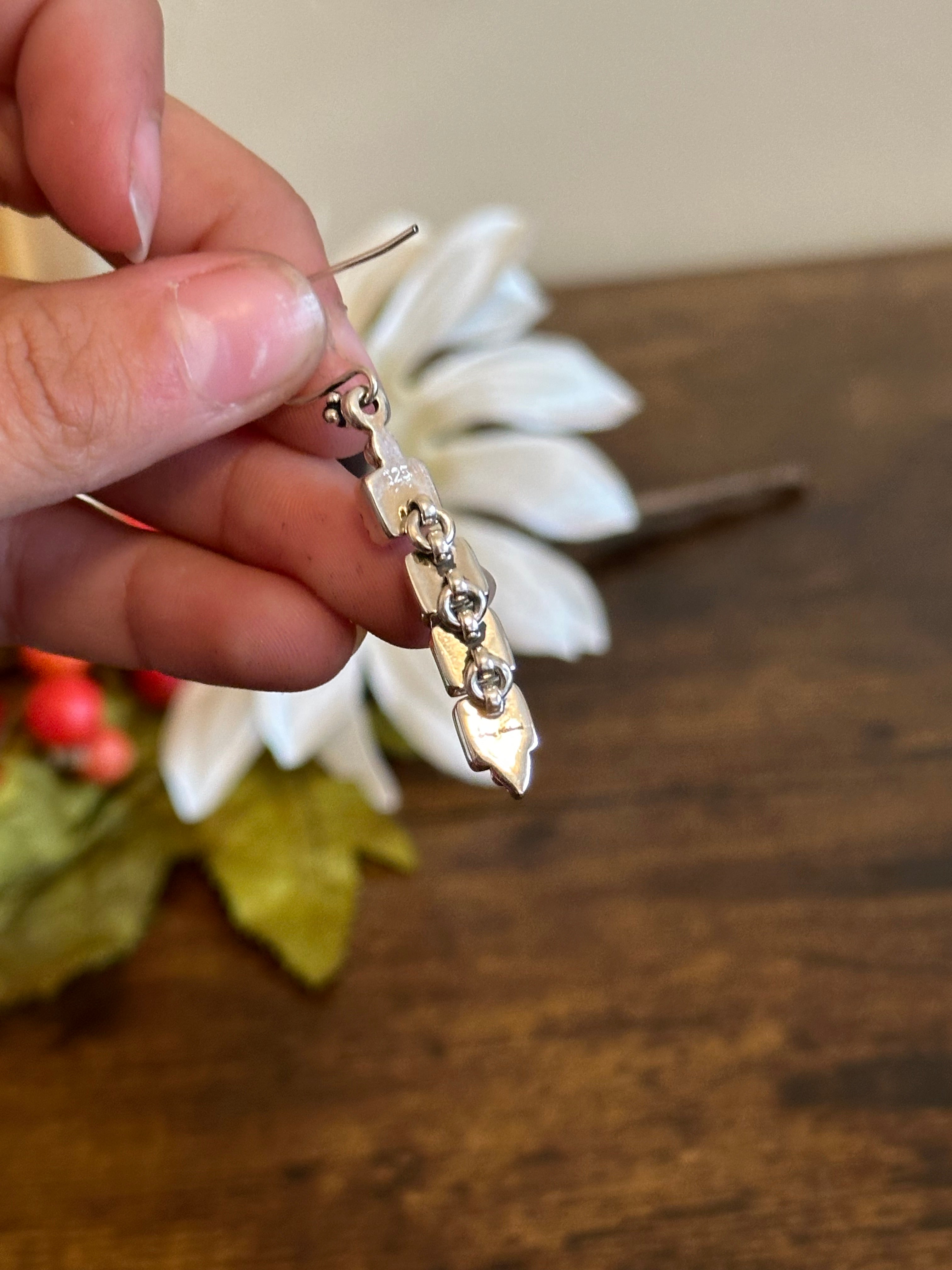 Southwest Handmade Wild Horse & Sterling Silver Dangle Earrings