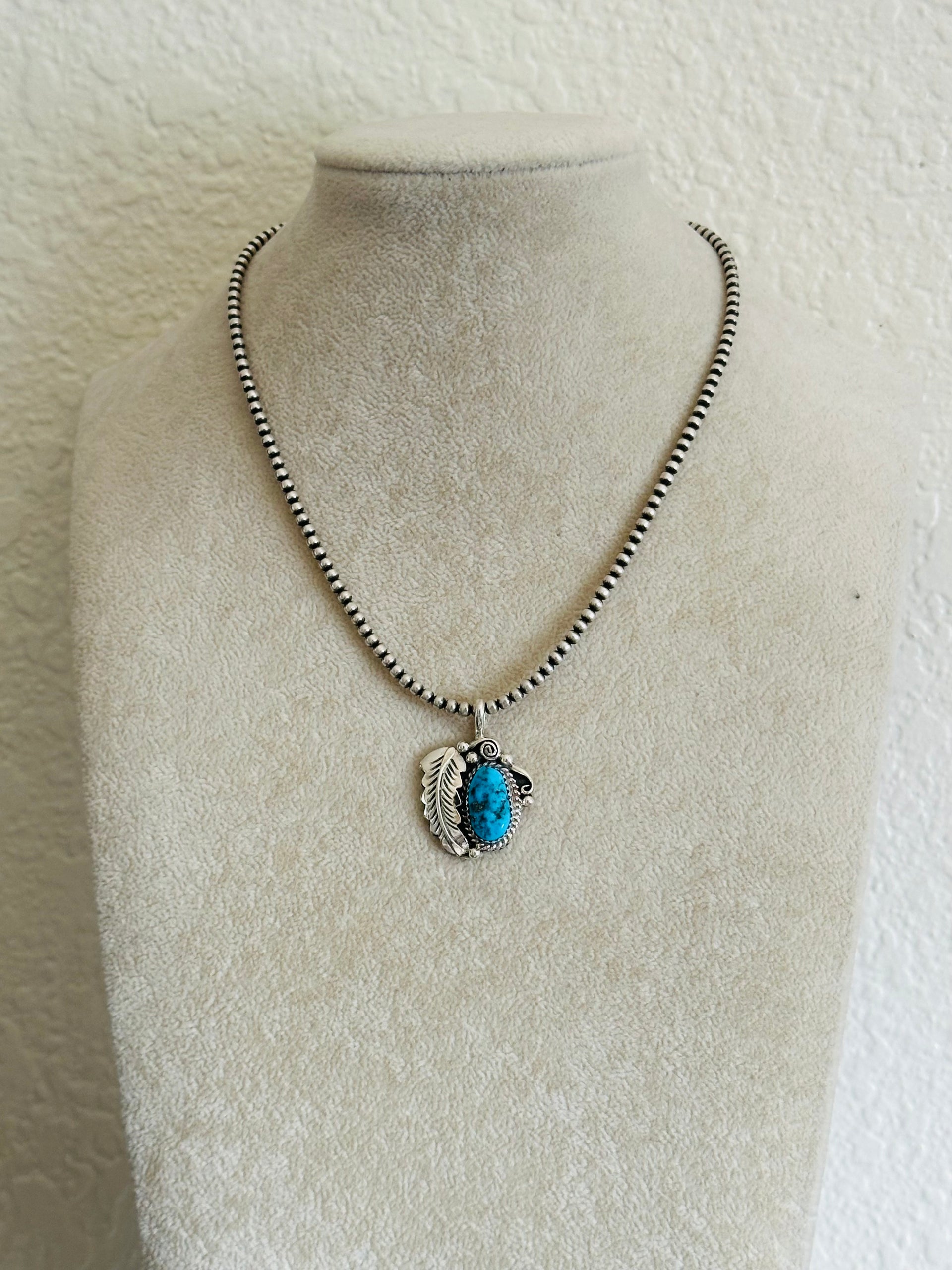 Julia Etsitty Kingman Turquoise & Sterling Silver Pendants