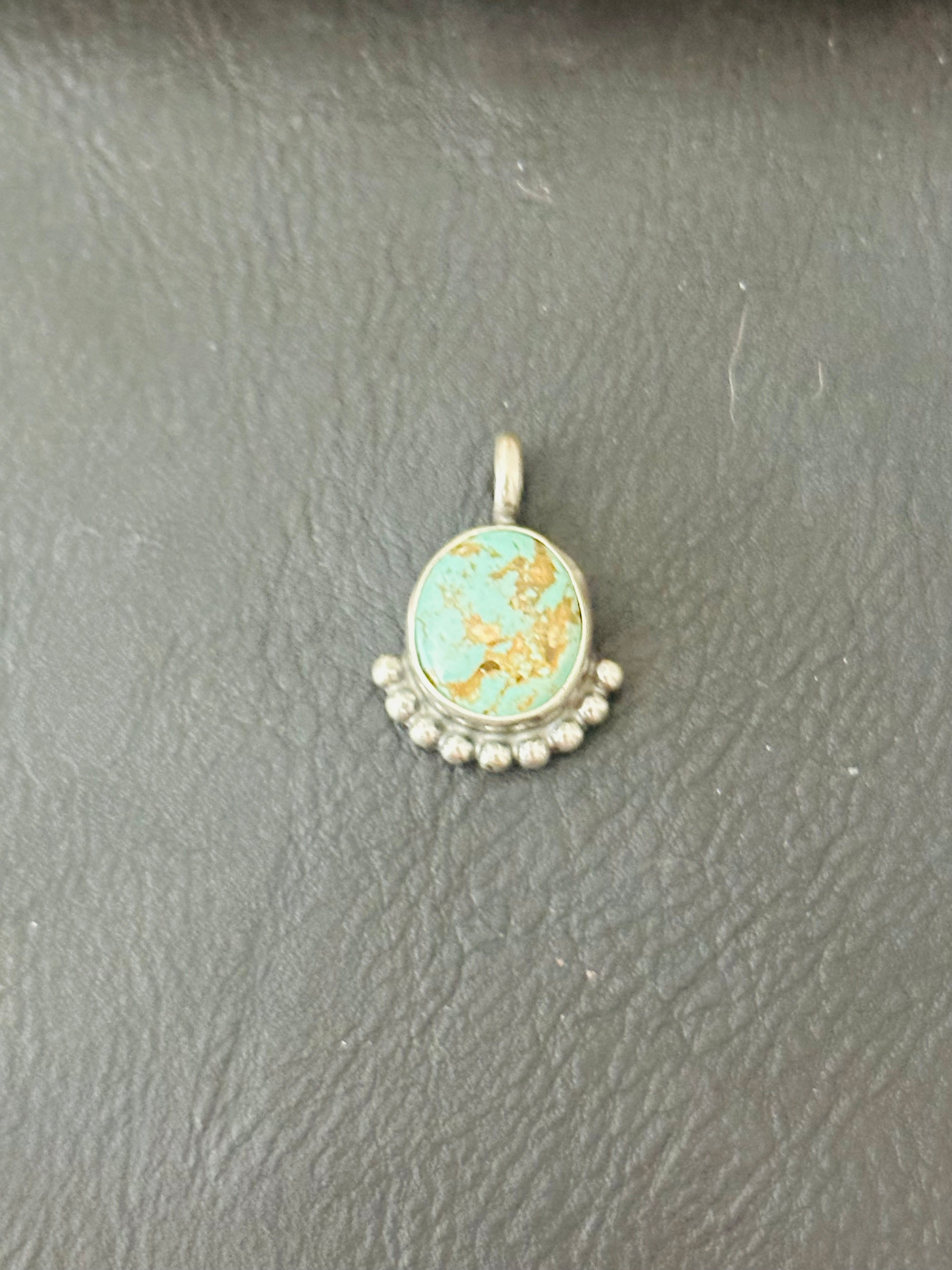 Navajo Made Turquoise & Sterling Silver Pendant