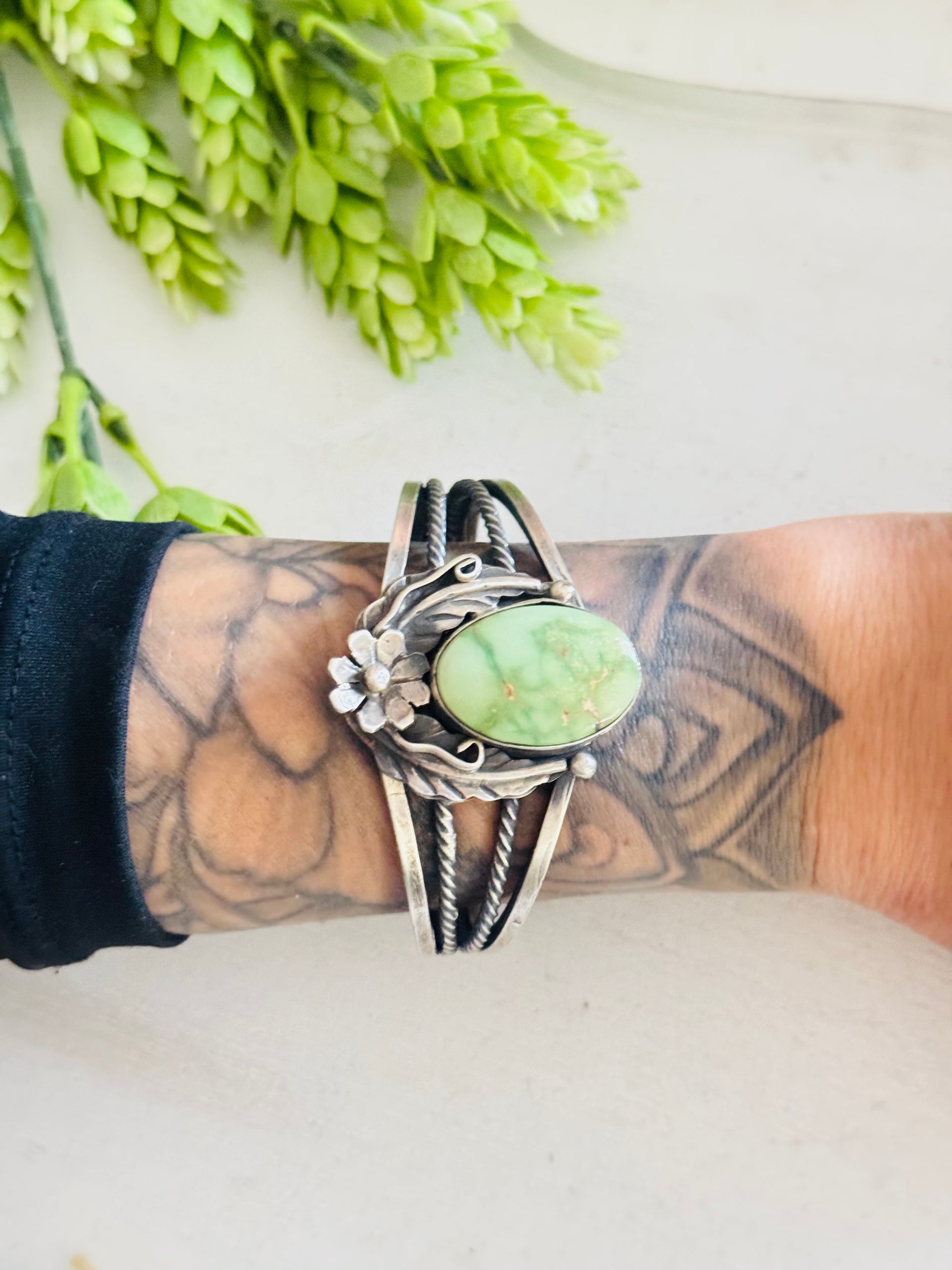 Kobe Martinez Sonoran Gold Turquoise & Sterling Silver Cuff Bracelet