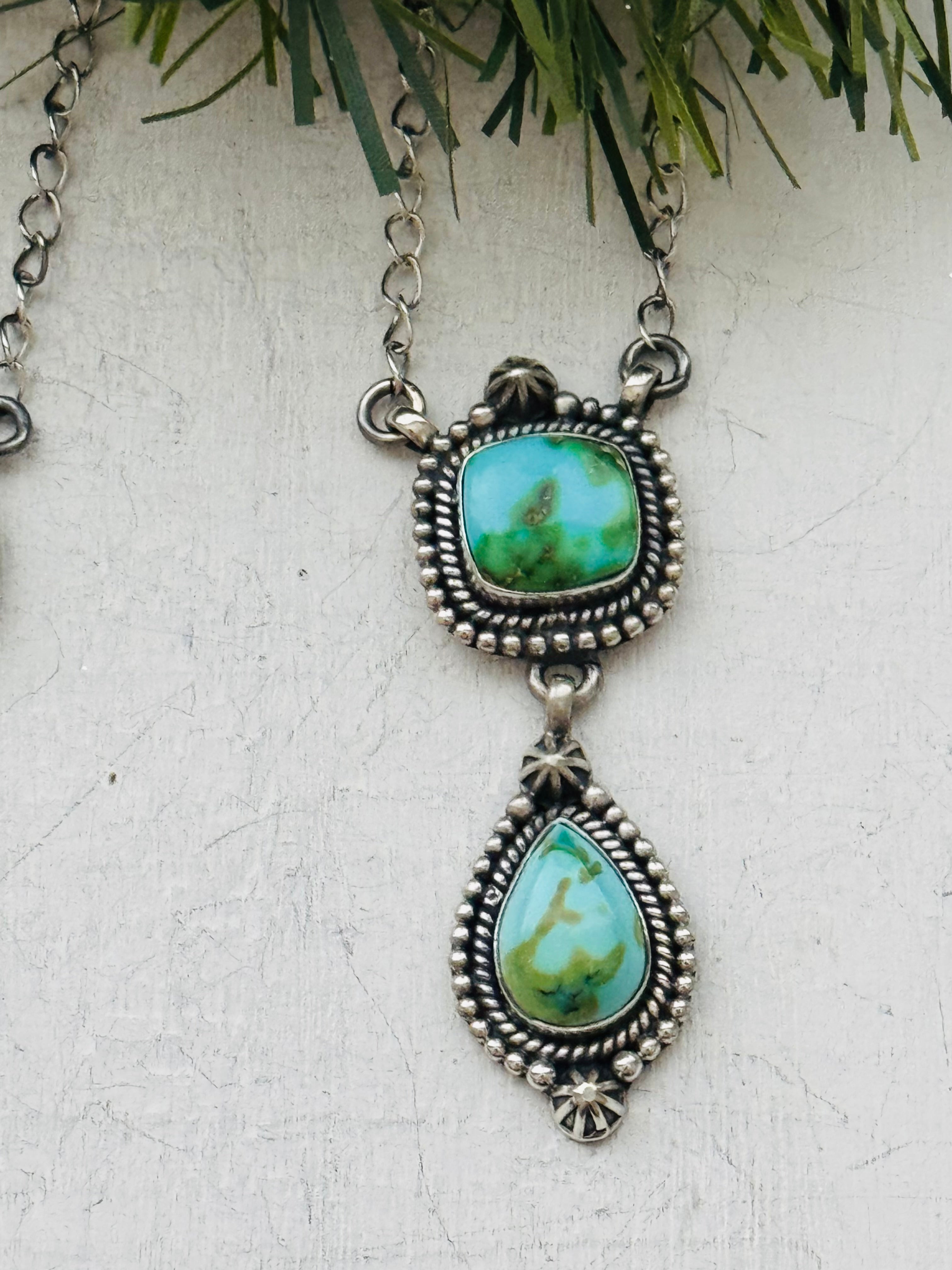 Southwest Handmade Sonoran Mountain Turquoise & Sterling Silver Necklace