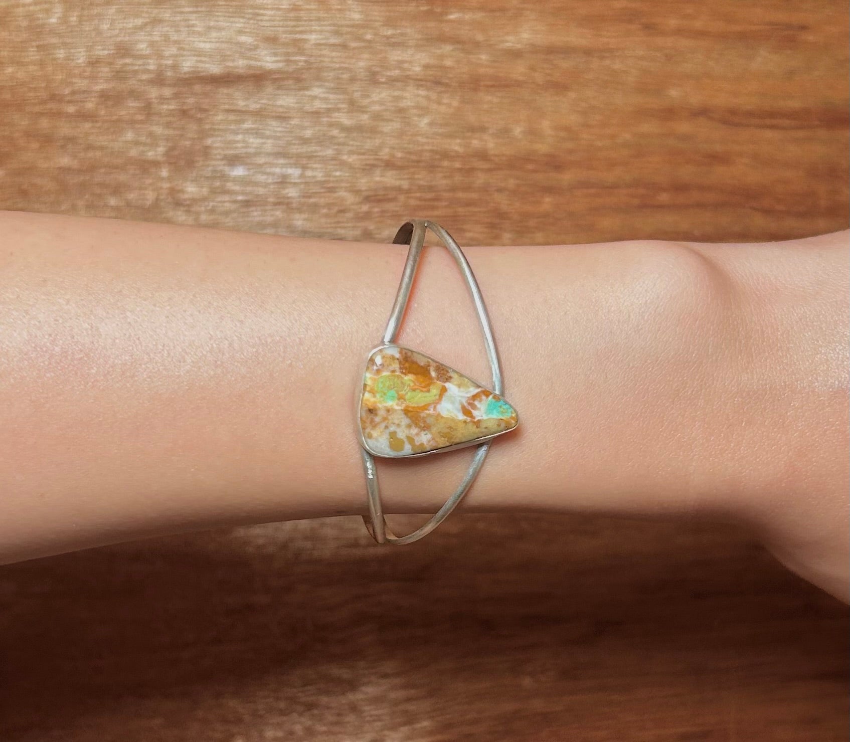 Navajo Made Bonlder Turquoise & Sterling Silver Cuff Bracelet