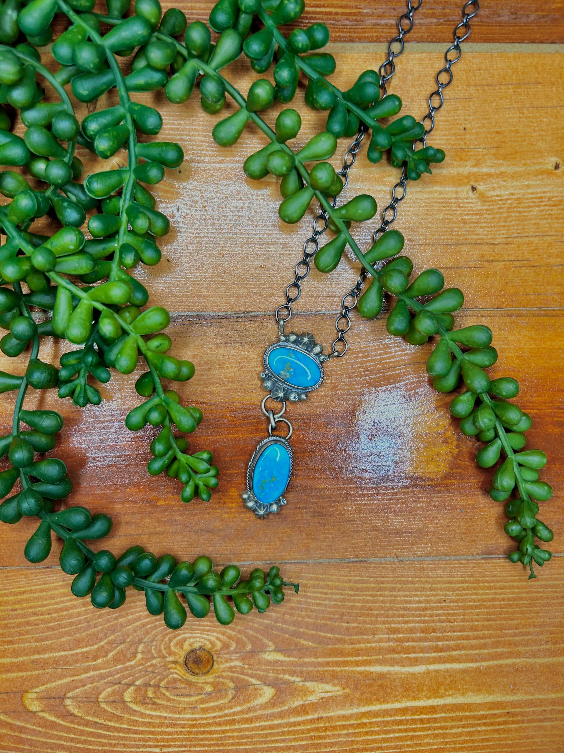Lorenzo Jhan Kingman Turquoise & Sterling Silver Cluster Necklace