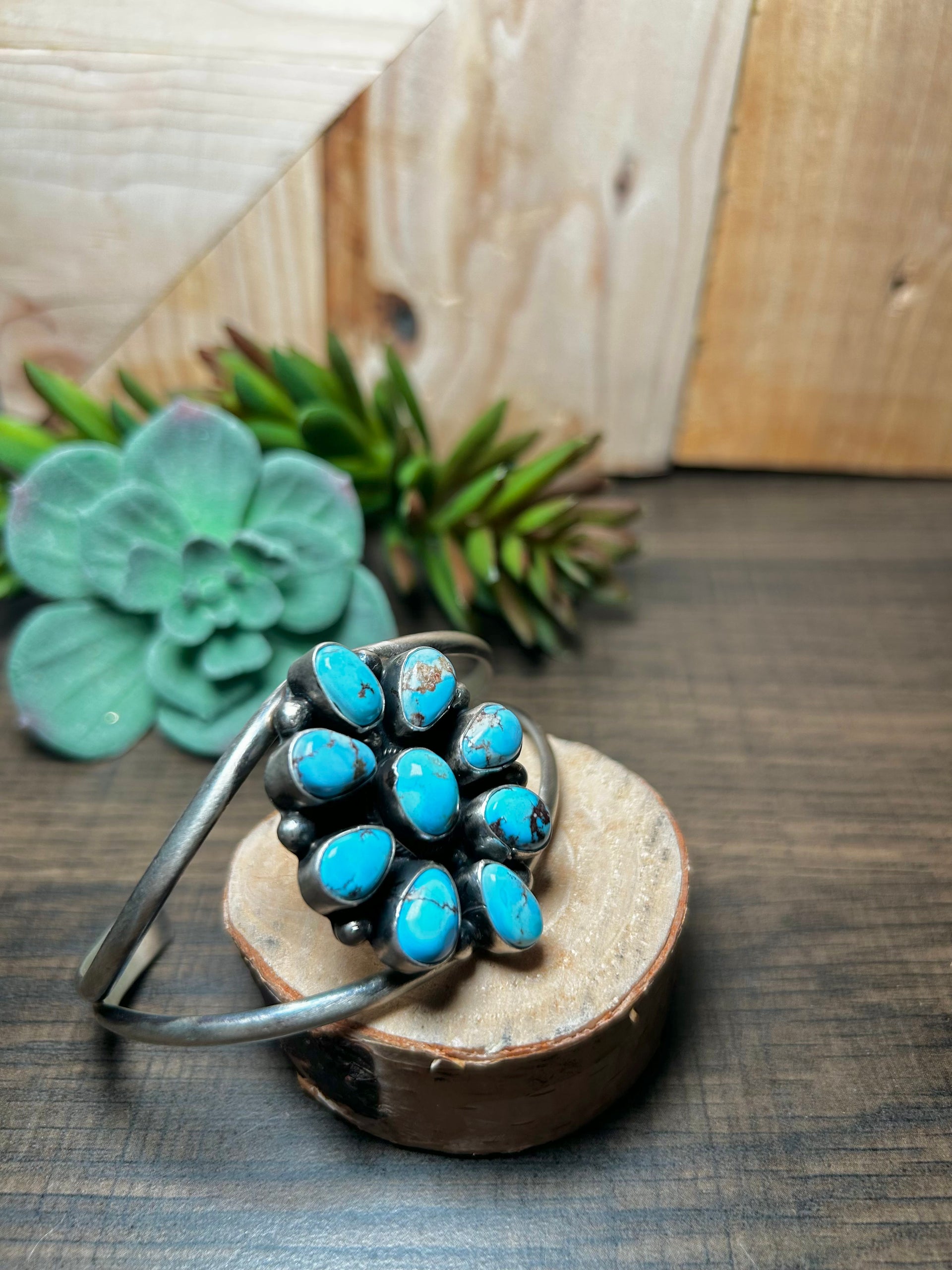 Sheila Becenti Golden Hill Turquoise & Sterling Silver Cuff Bracelet