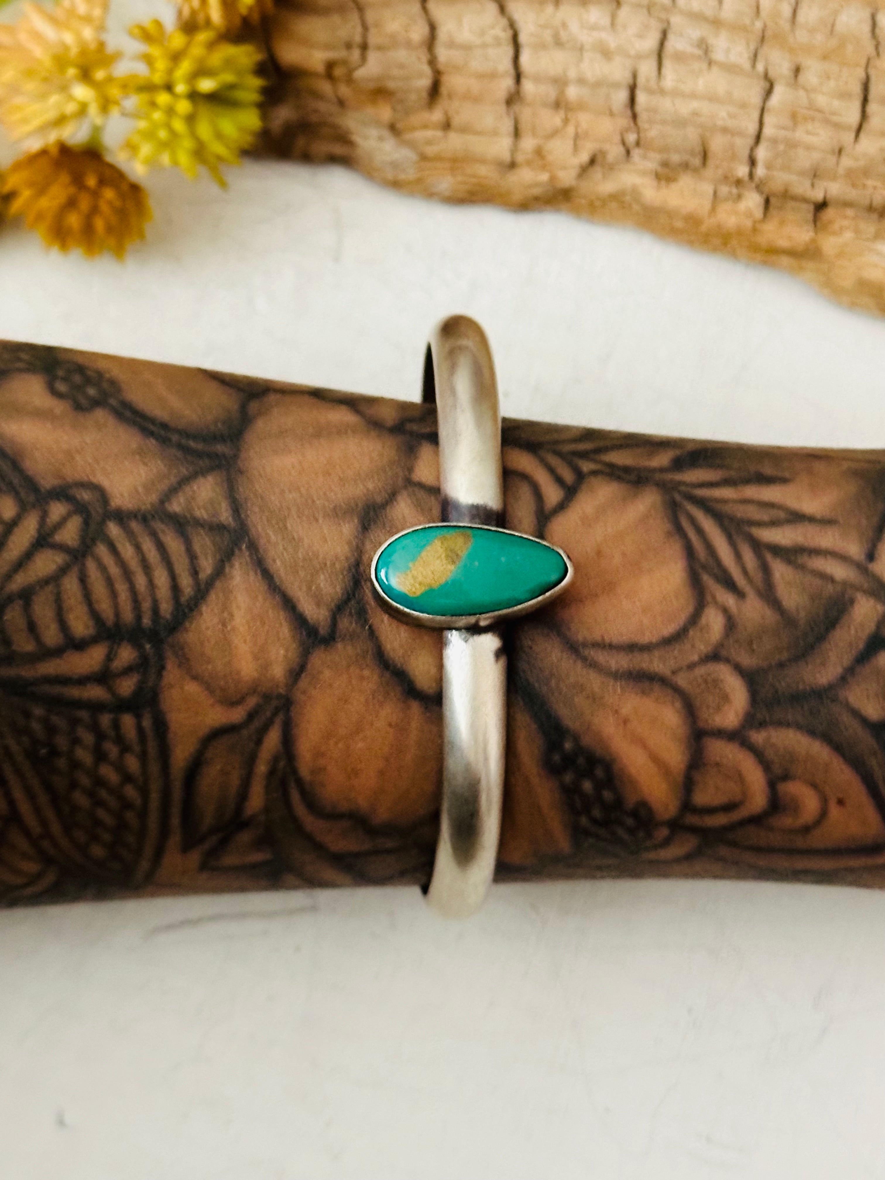 Navajo Royston Turquoise & Sterling Silver Cuff Bracelet