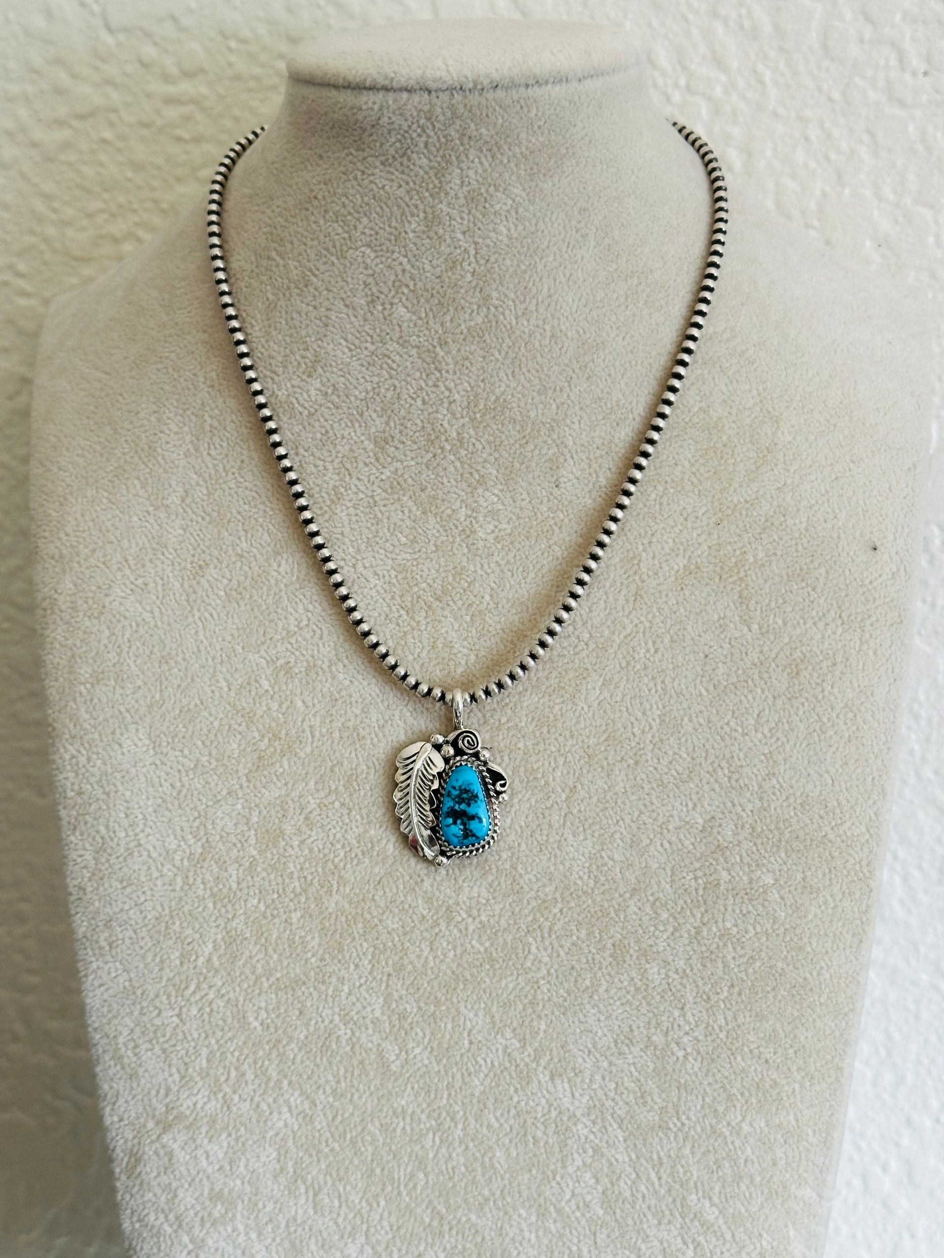 Julia Etsitty Kingman Turquoise & Sterling Silver Pendants