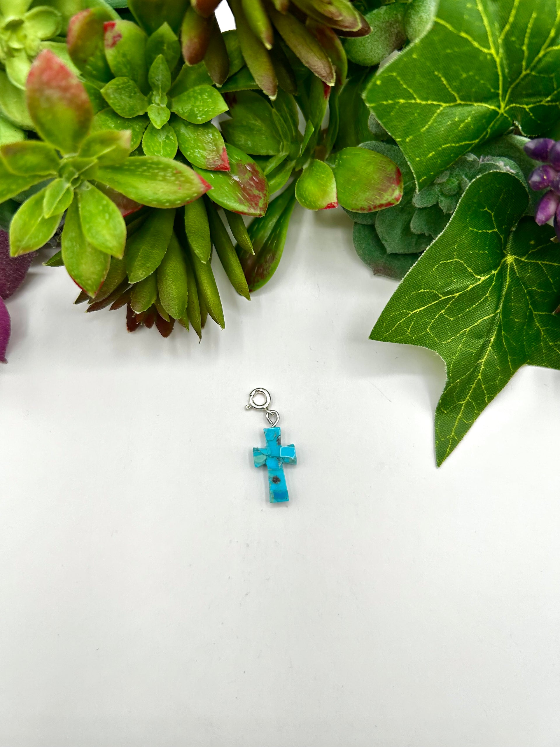 Navajo Made Mohave Turquoise & Sterling Silver Charms