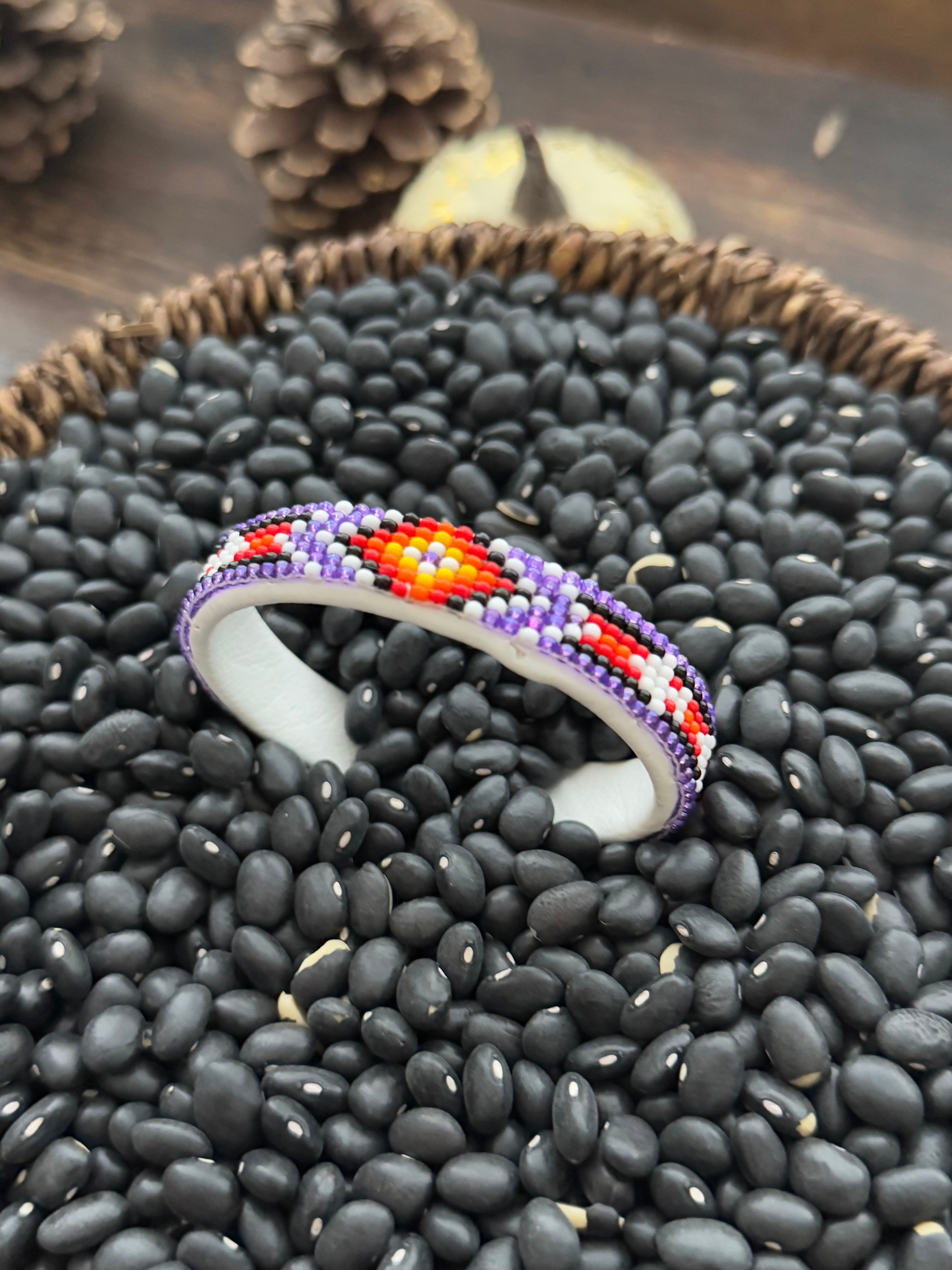 Navajo Made Beaded Bracelet Cuff