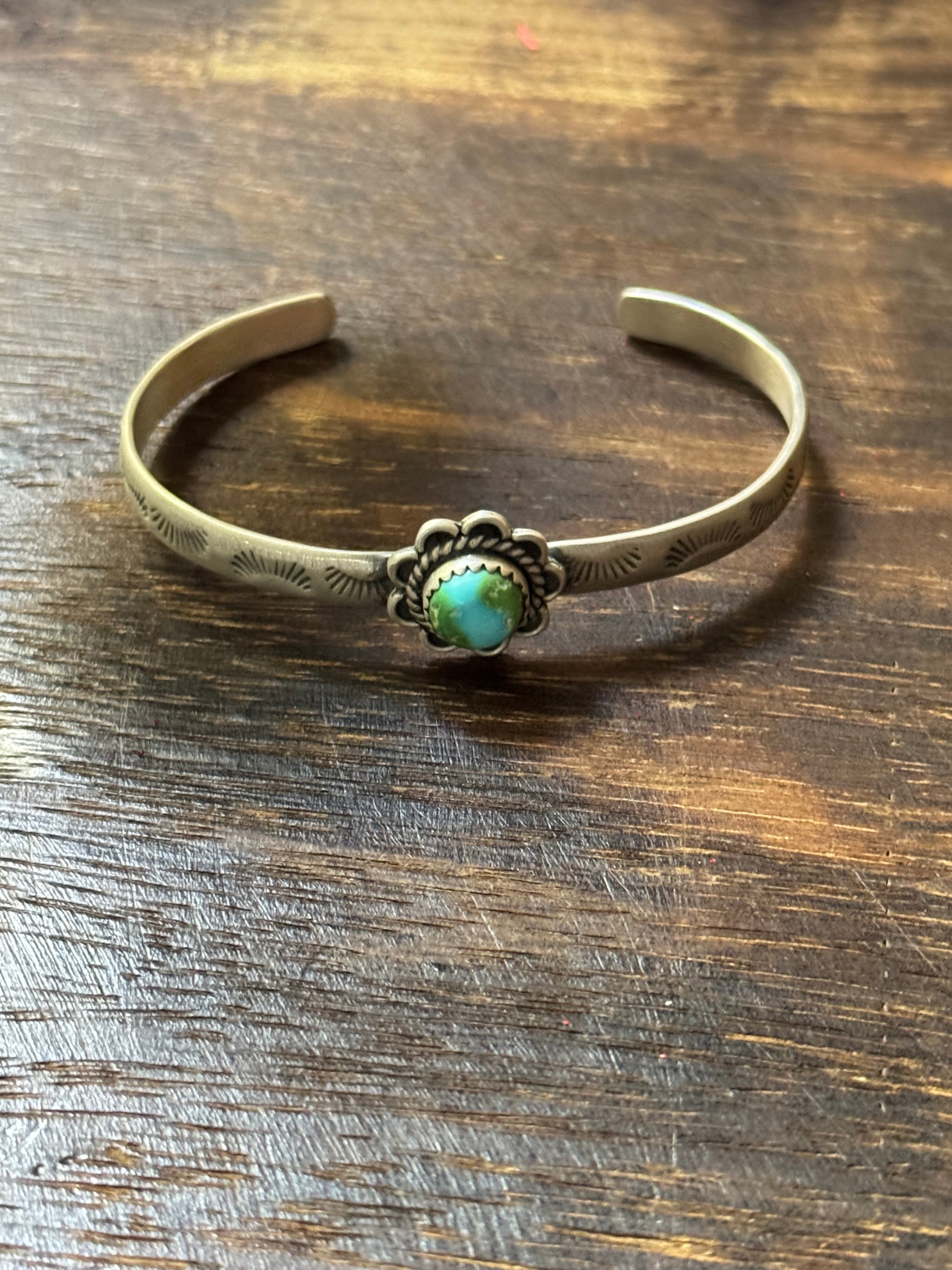 Southwest Sonoran Mountain Turquoise & Sterling Silver Cuff Bracelet