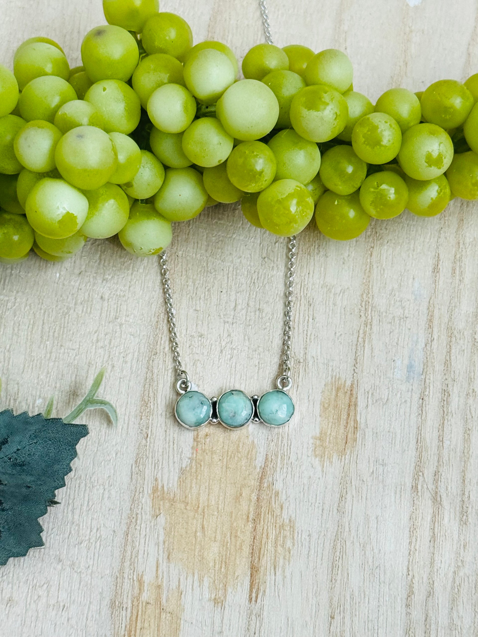 Southwest Handmade Paloma Variscite & Sterling Silver Necklace