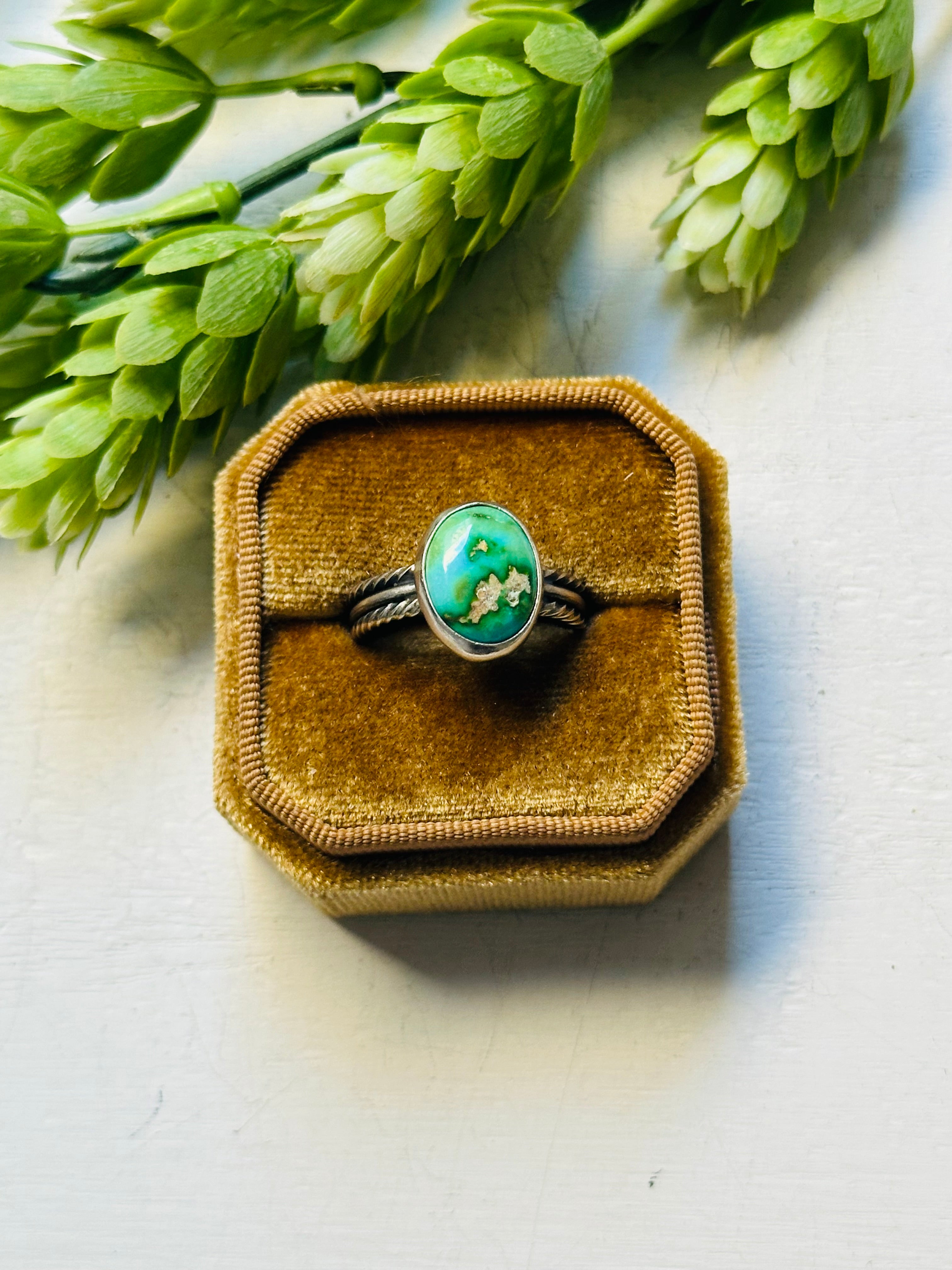 Navajo Made Sonoran Mountain Turquoise & Sterling Silver Ring