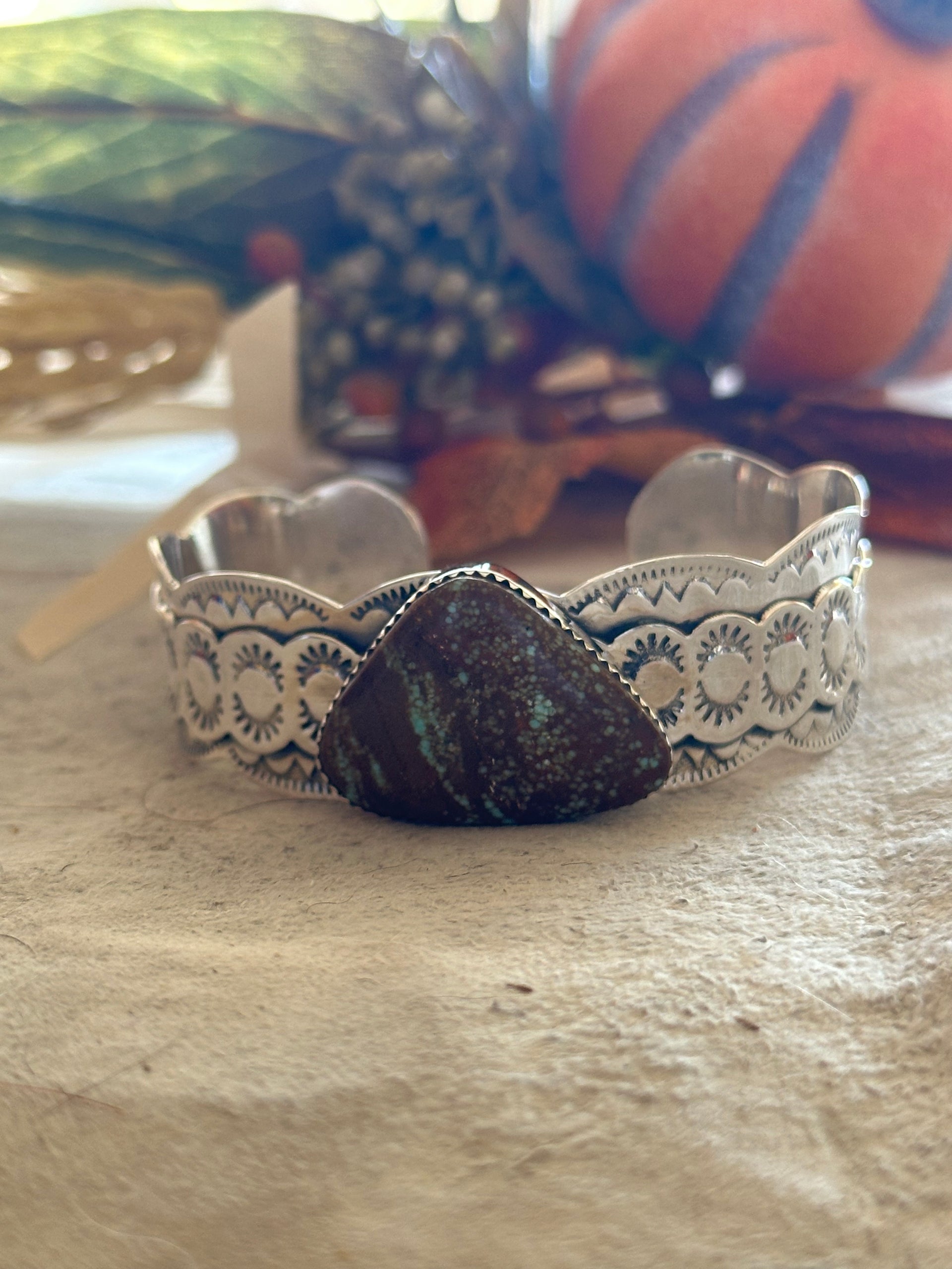 Southwest Made #8 Turquoise & Sterling Silver Cuff Bracelet