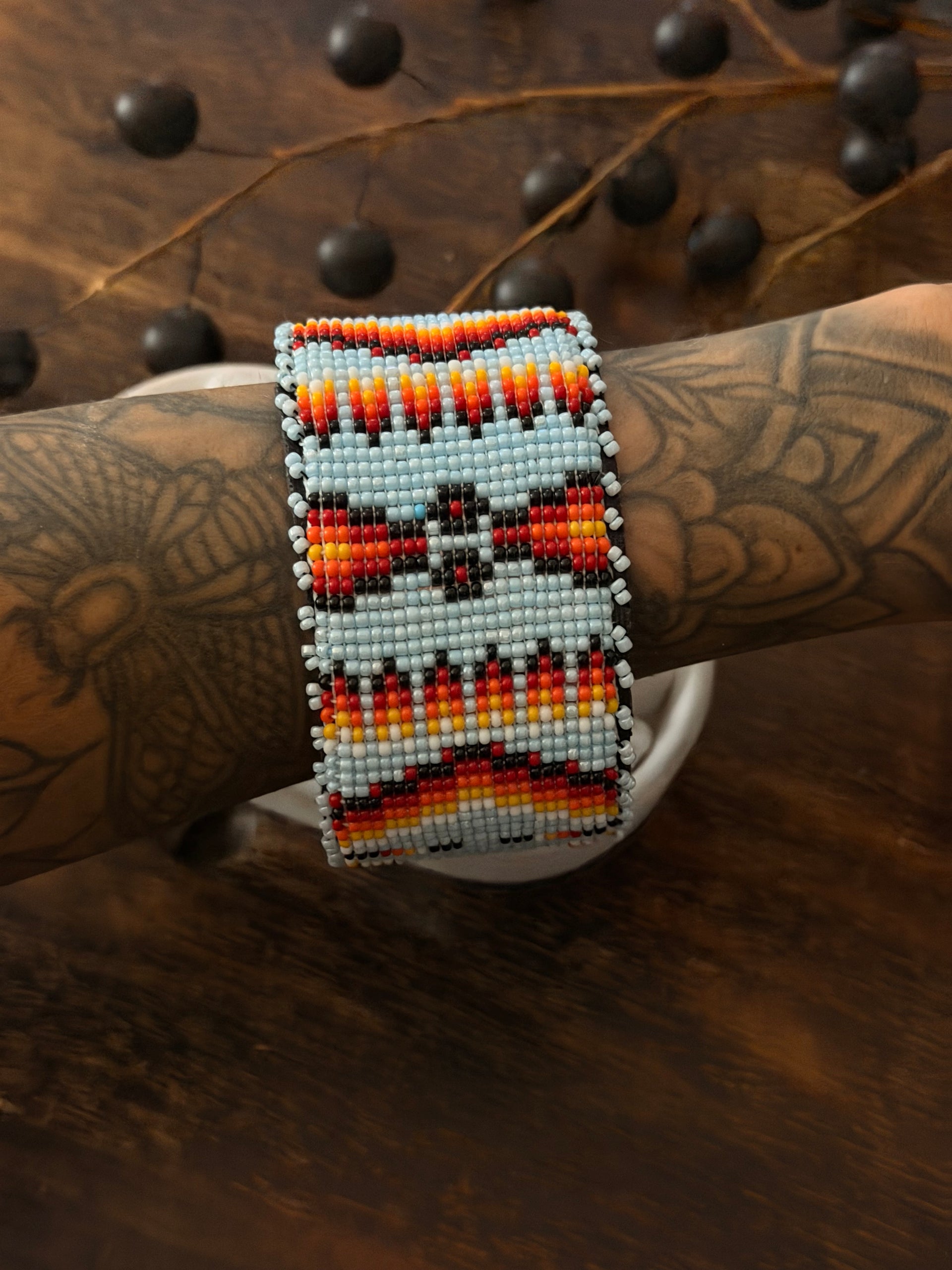 Navajo Made Beaded Cuff Bracelet